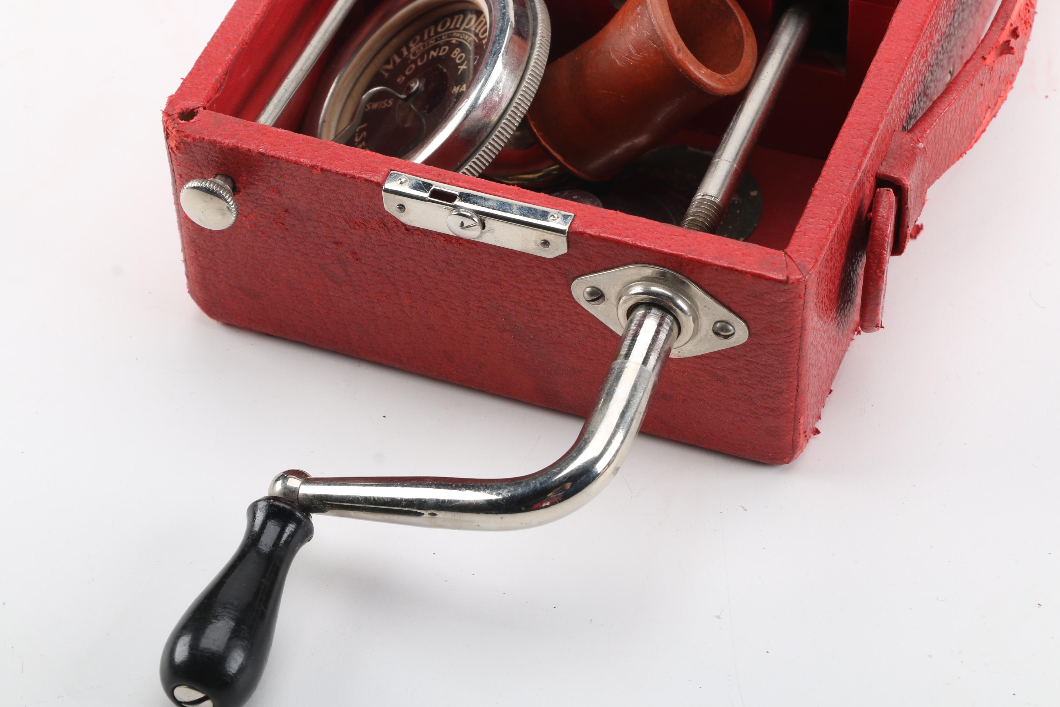 Vintage L.S. & E.H. Walker Mignonphone Miniature Portable Phonograph Player