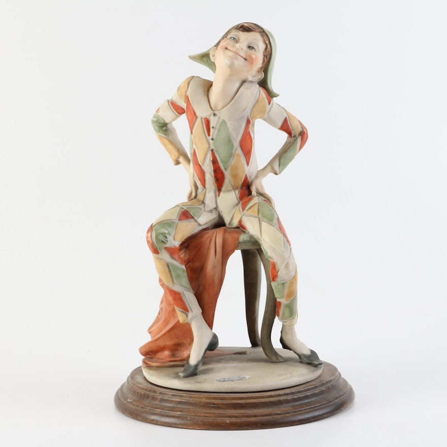 Ceramic "Harlequin" Figurine by Giuseppe Armani