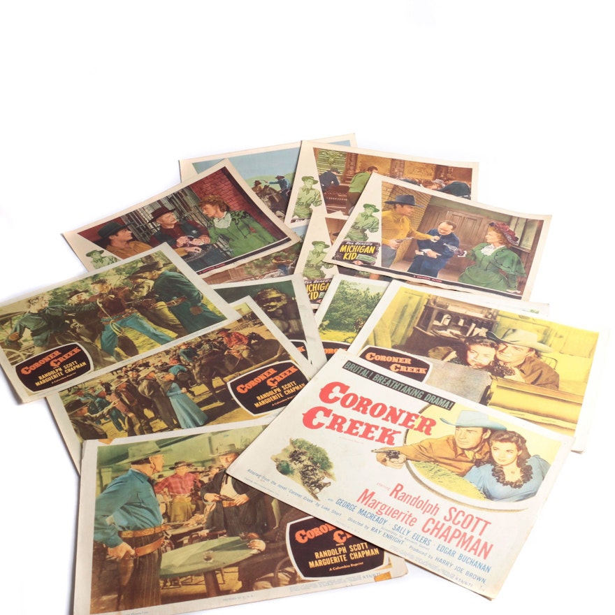 Vintage "Coroner Creek" and "Michigan Kid" Feature Film Lobby Cards