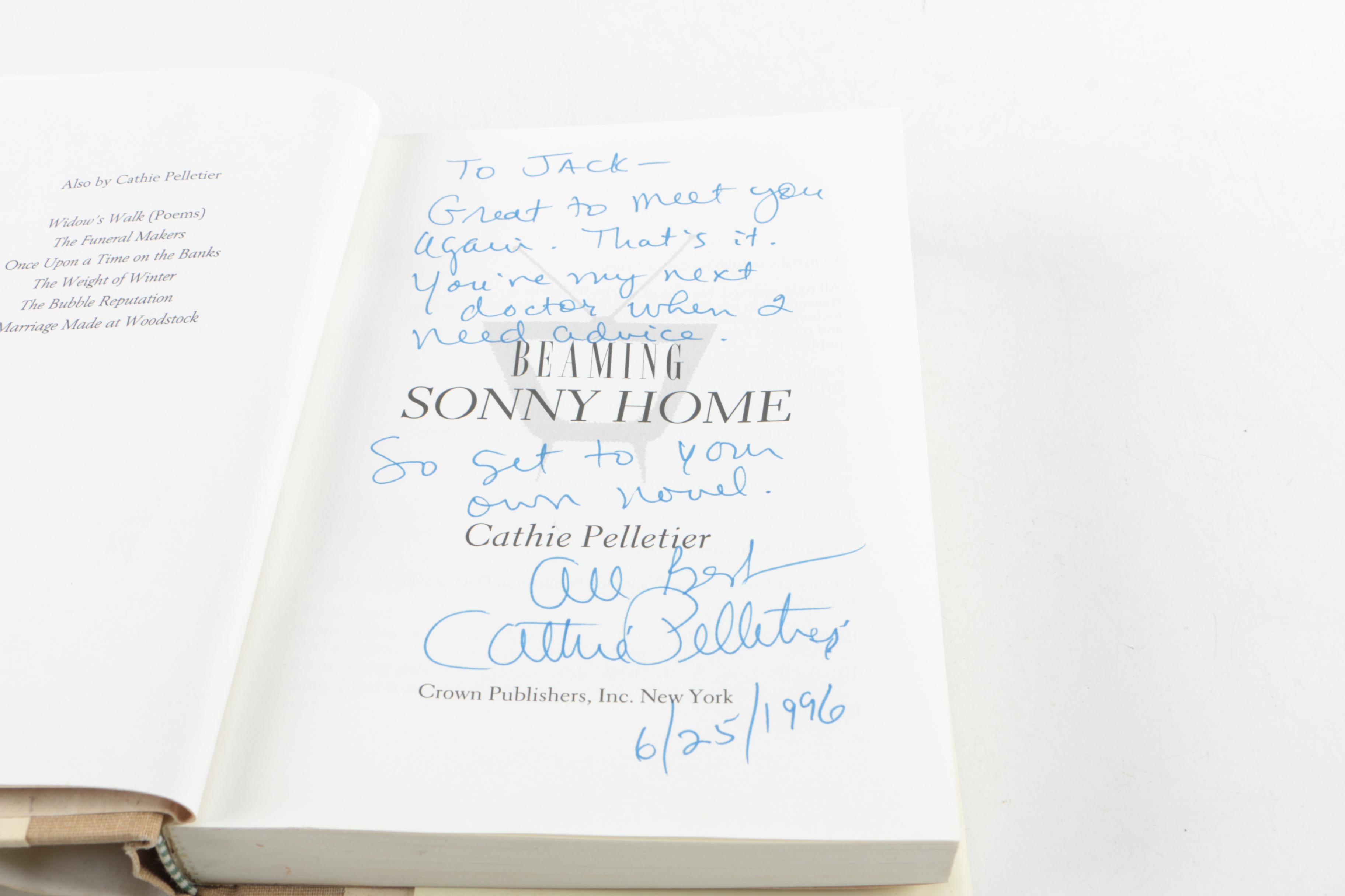 1996 Signed First Edition "Beaming Sonny Home" by Cathie Pelletier