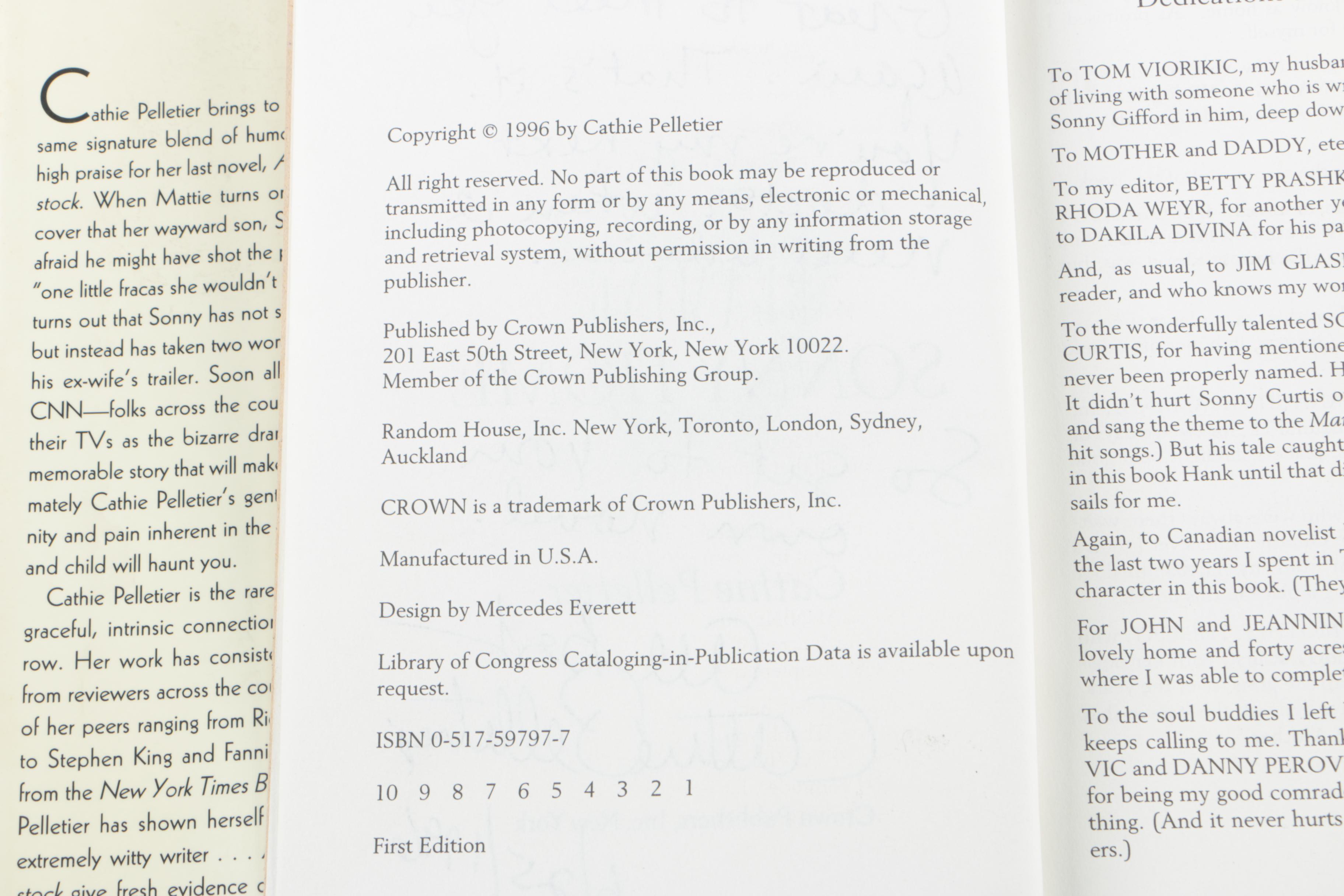 1996 Signed First Edition "Beaming Sonny Home" by Cathie Pelletier