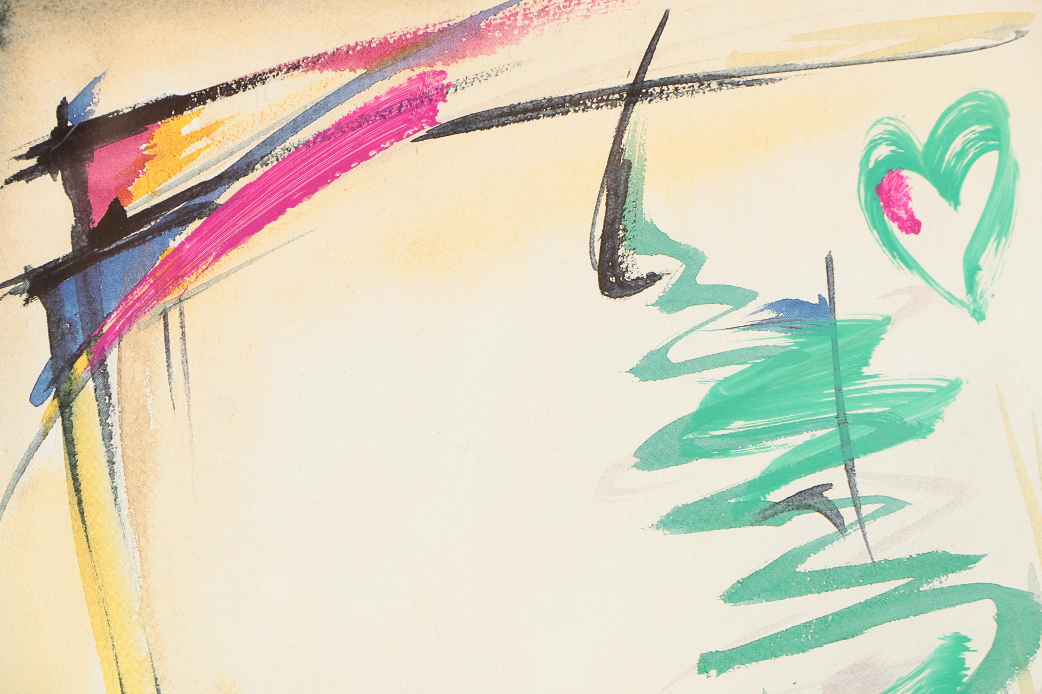 Alfred Gockel Embellished Offset Lithograph Print "Flamenco"