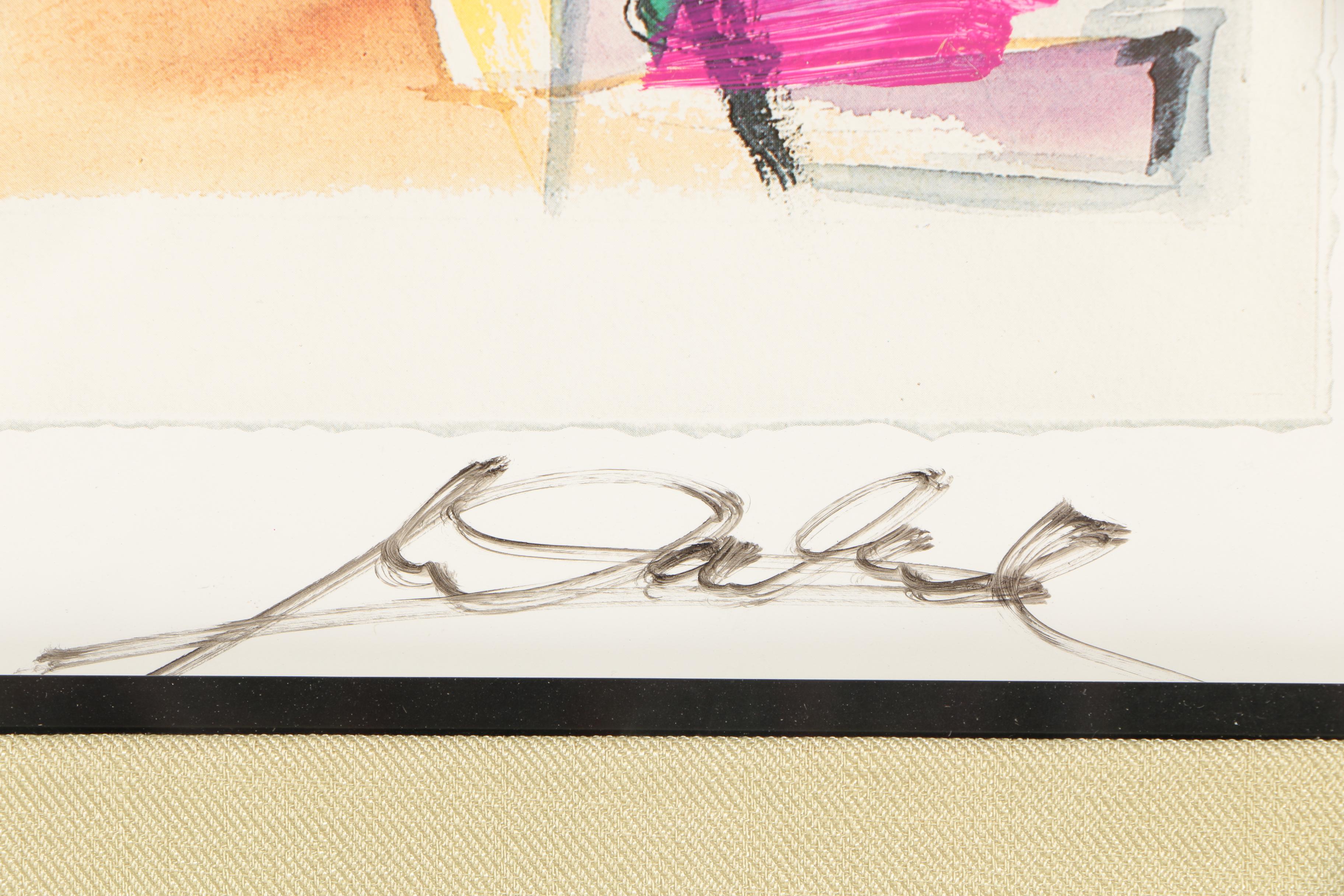 Alfred Gockel Embellished Offset Lithograph Print "Flamenco"