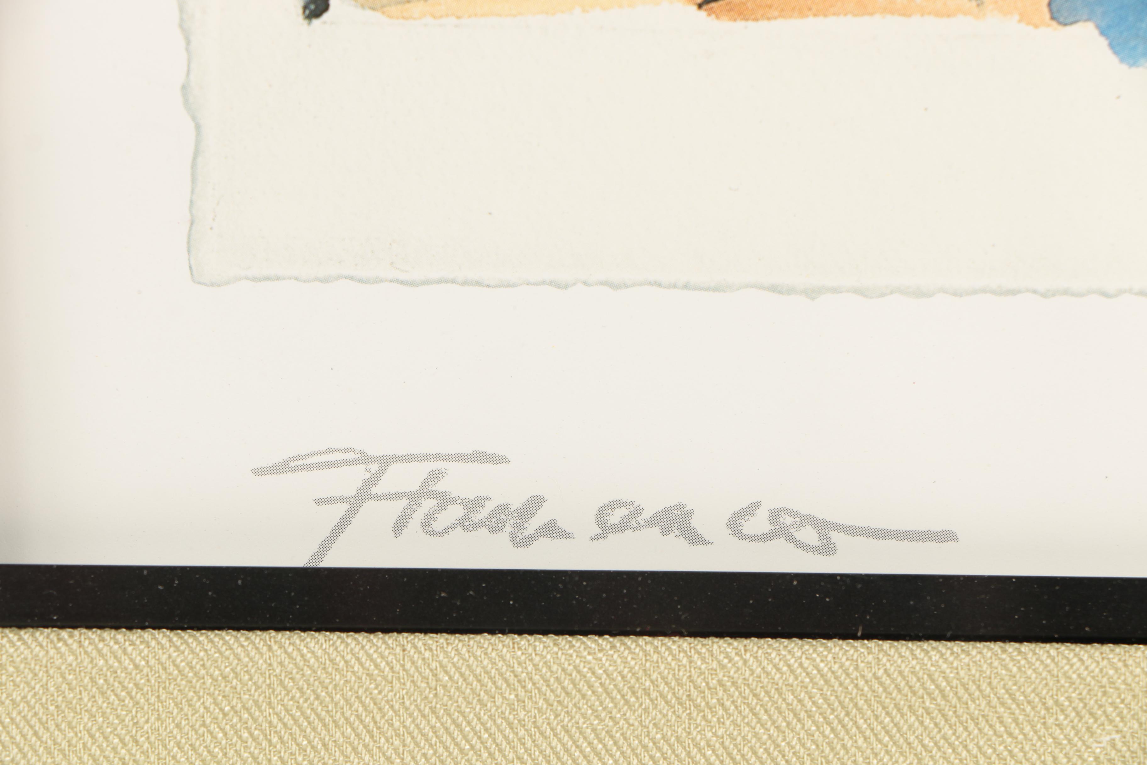 Alfred Gockel Embellished Offset Lithograph Print "Flamenco"