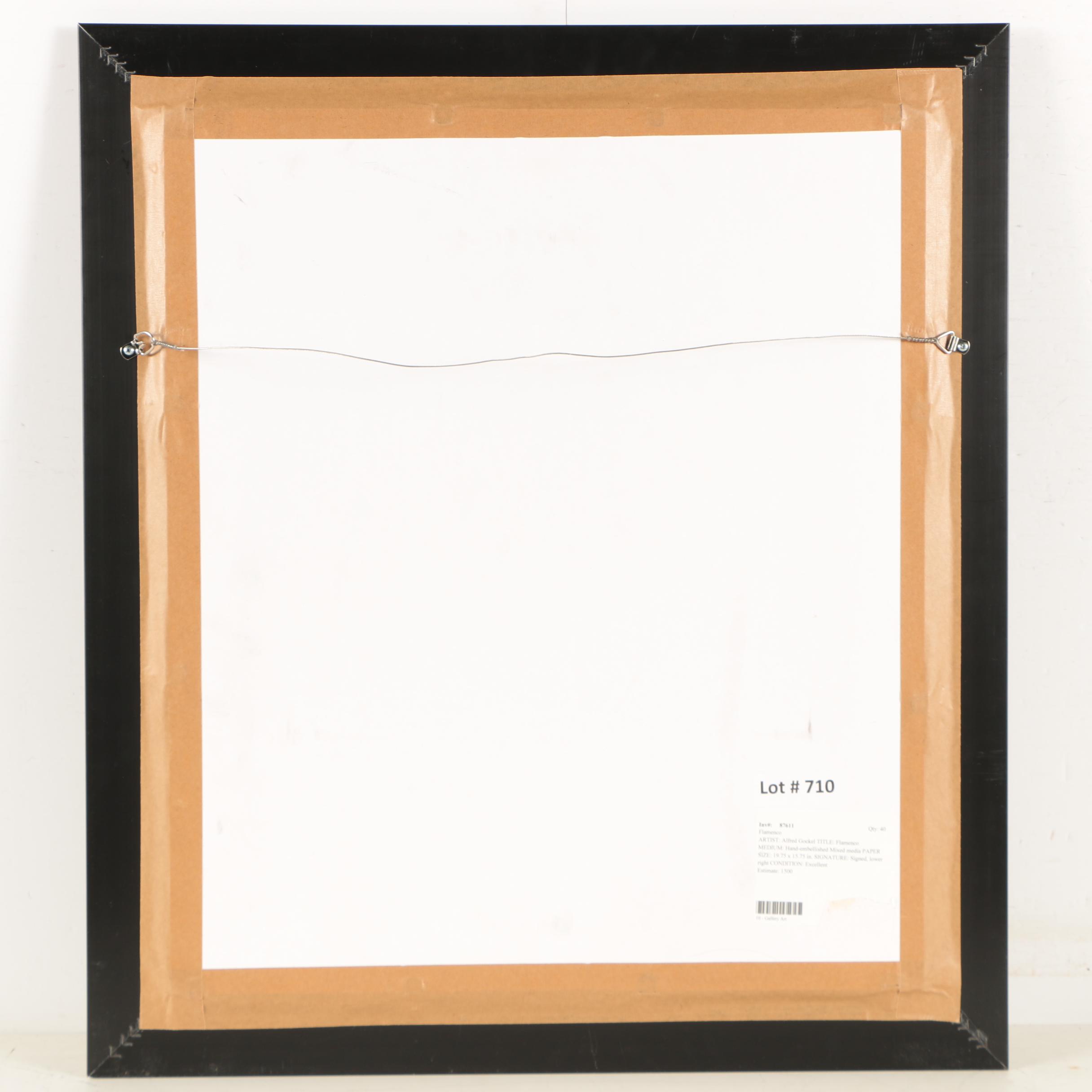 Alfred Gockel Embellished Offset Lithograph Print "Flamenco"