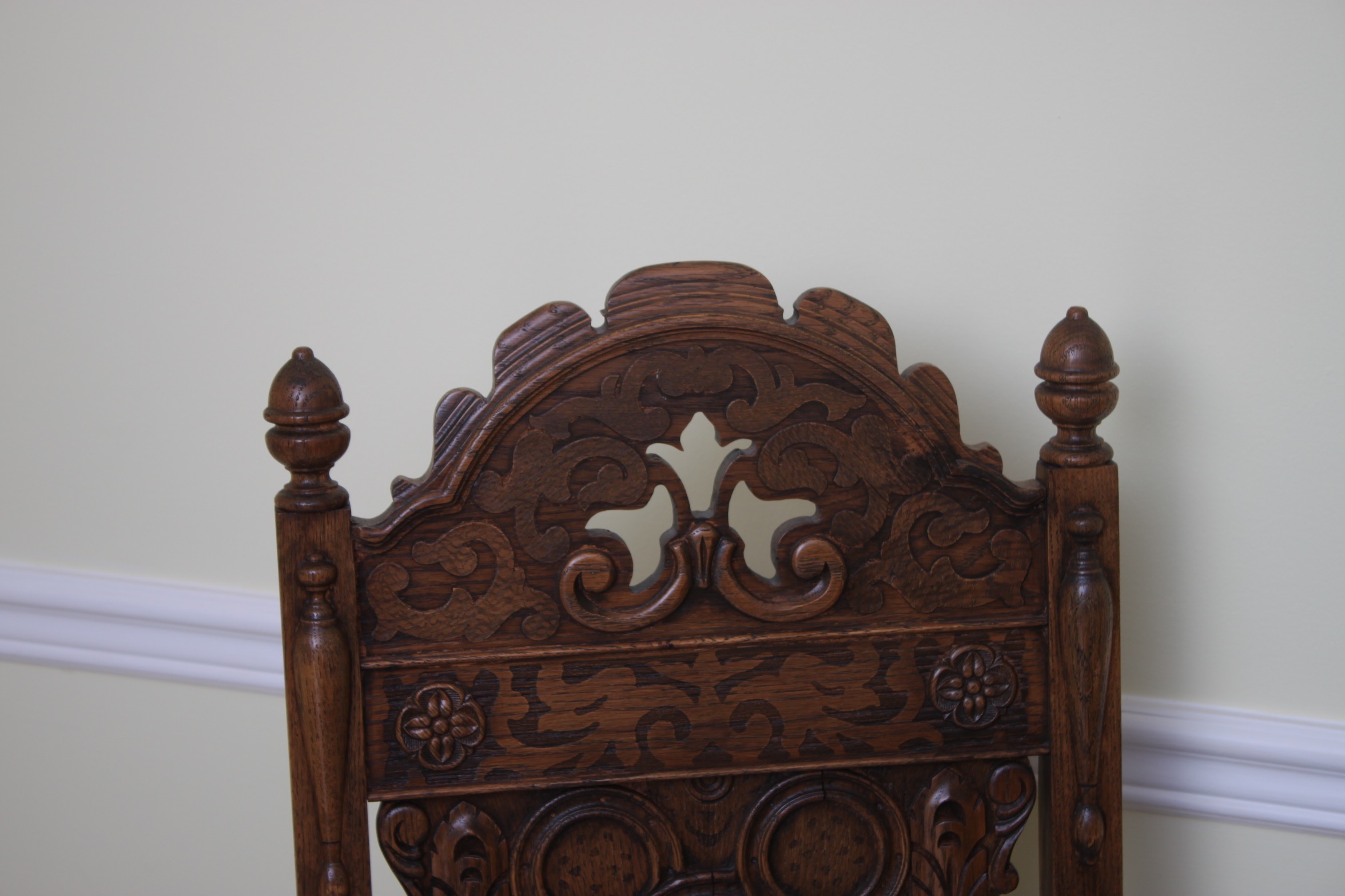 Vintage Tudor Revival Oak Dining Table And Ten Chairs