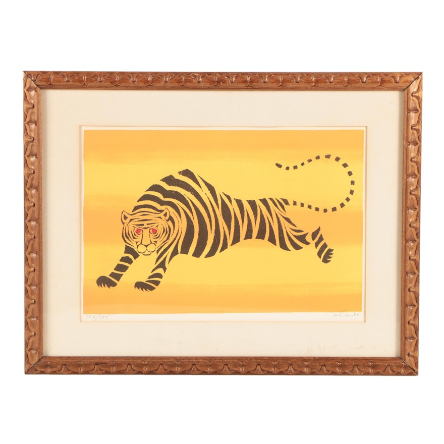 Keith Llewellyn DeCarlo Limited Edition Lithograph of a Tiger