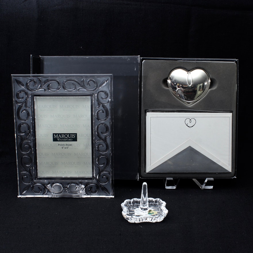 Marquis by Waterford Crystal Frame, Stationary and Waterford Crystal Ring Dish