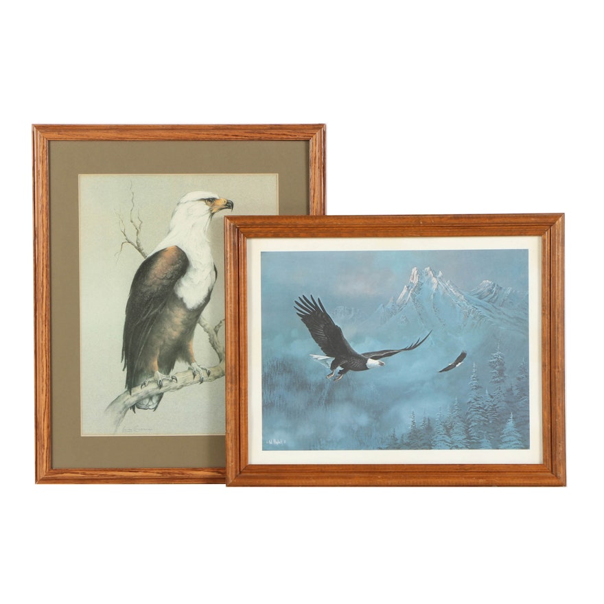 Offset Lithographs on Paper of Eagles