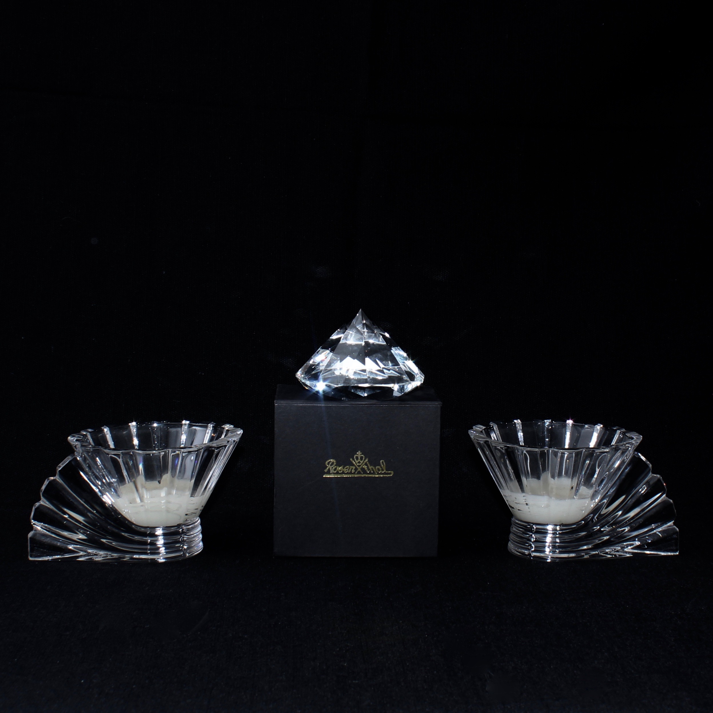 Rosenthal Crystal Paperweight and Votives