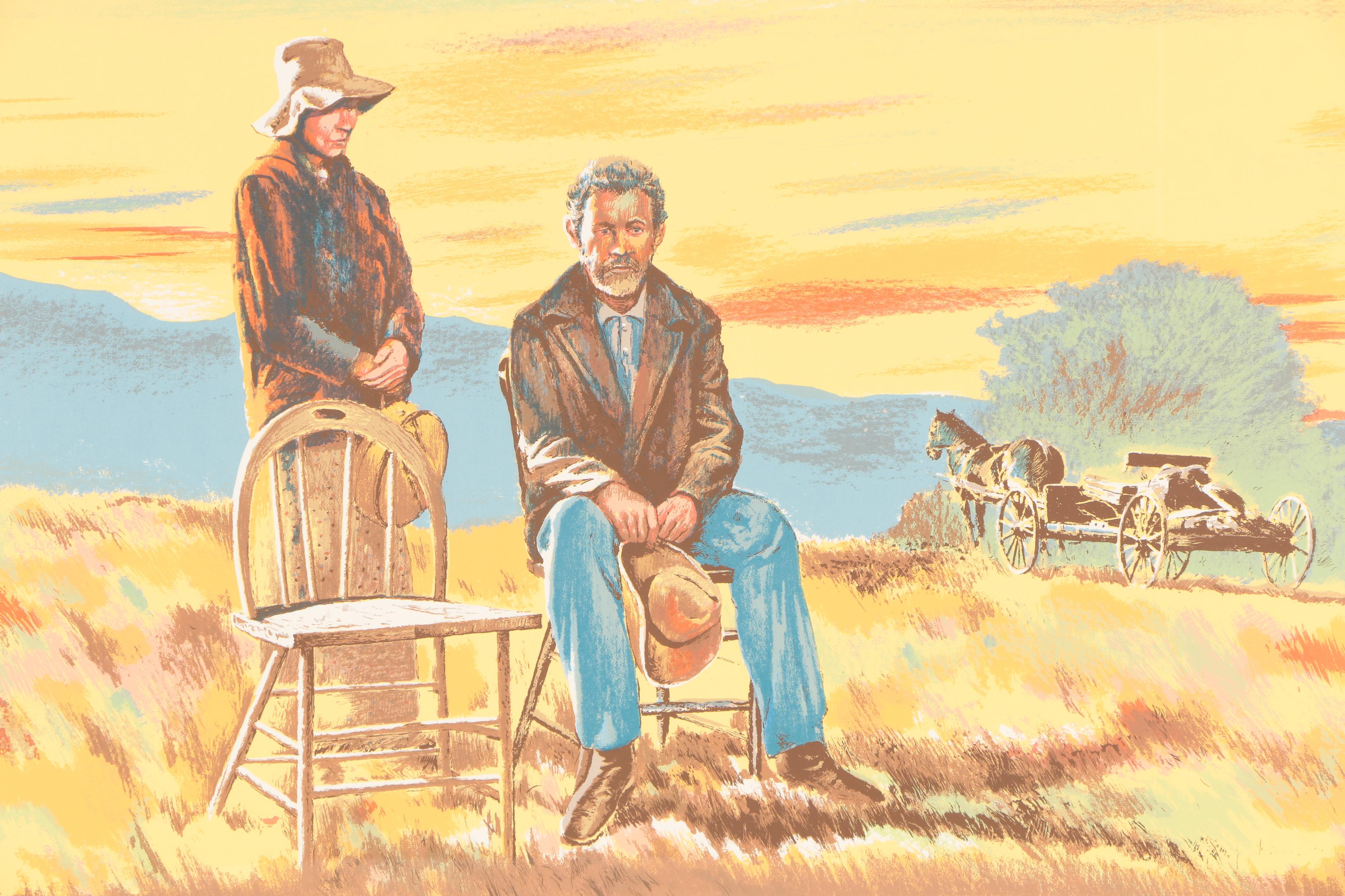 William Nelson Serigraph on Paper "The Homesteaders"