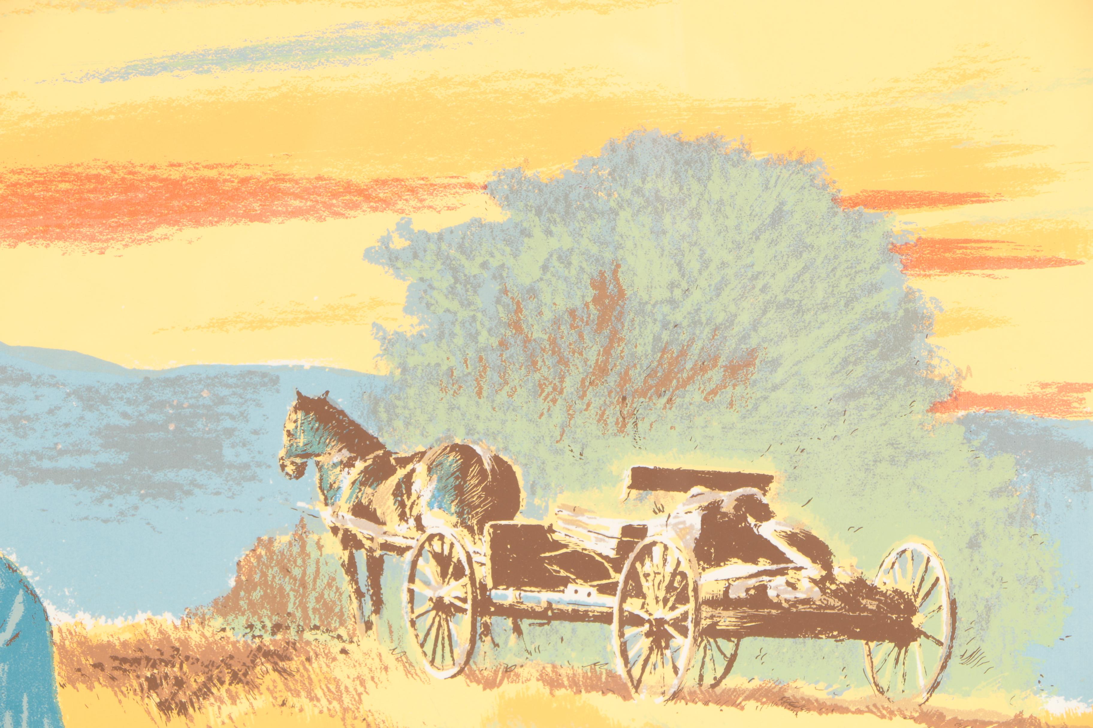 William Nelson Serigraph on Paper "The Homesteaders"