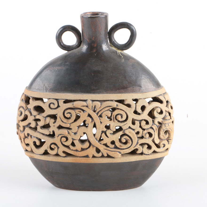 Chinese Carved Ceramic Vase