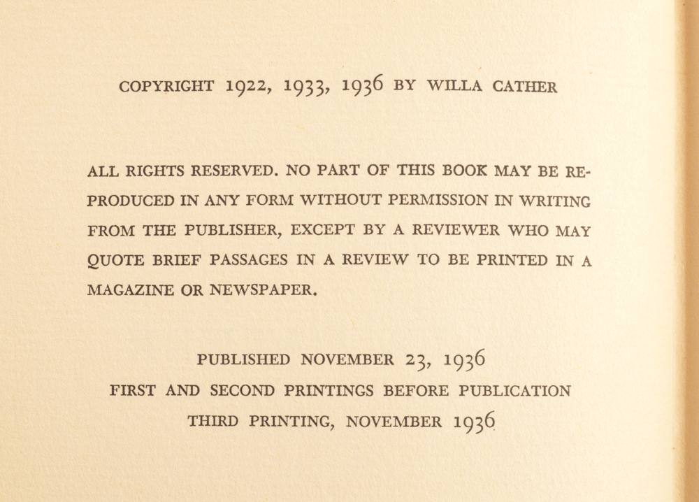 Group of Signed Willa Cather First Edition Novels