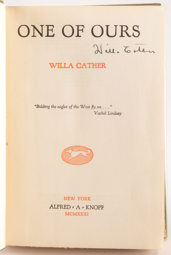 Group of Signed Willa Cather First Edition Novels