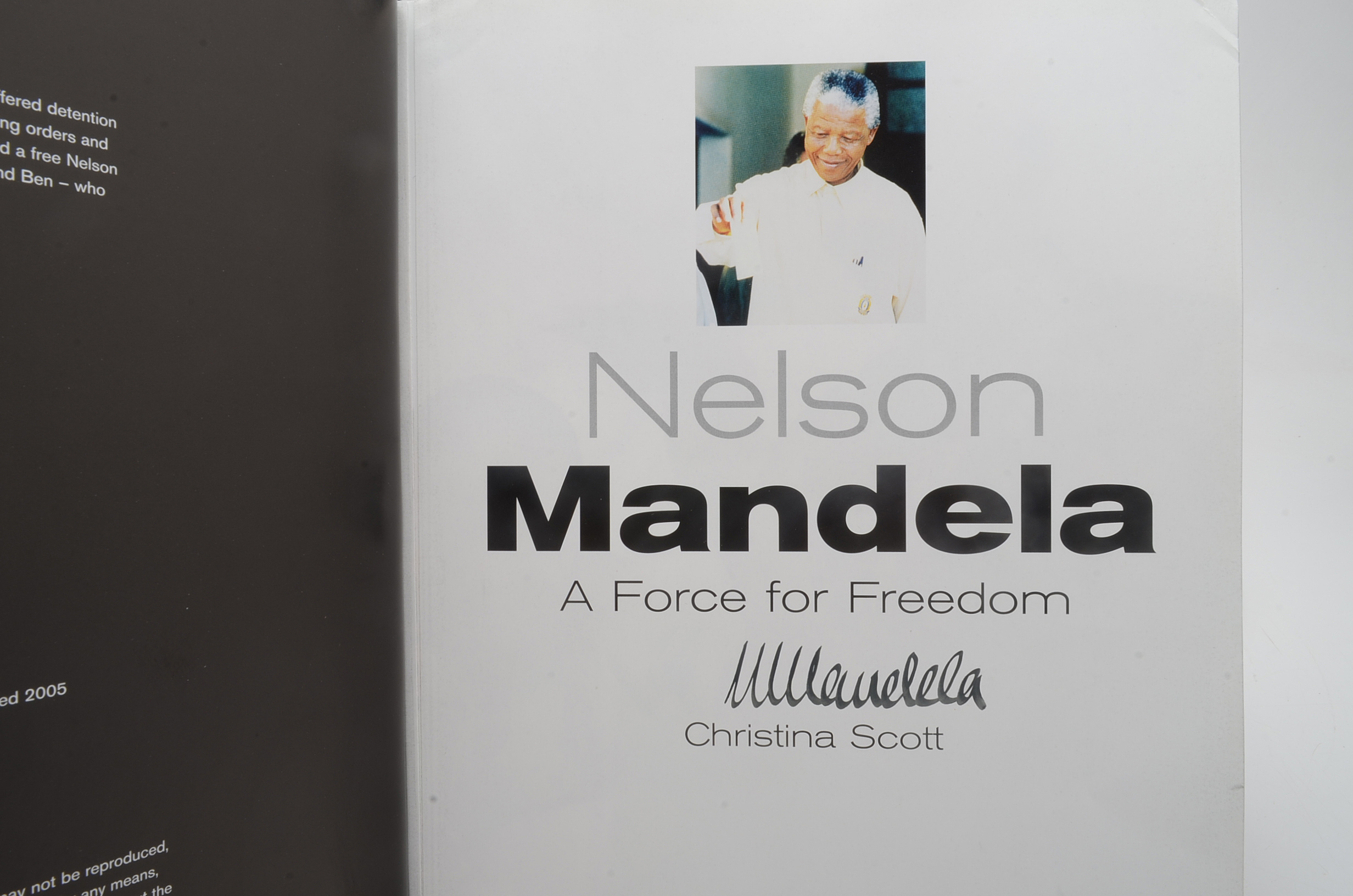 Signed Nelson Mandela "A Force for Freedom"