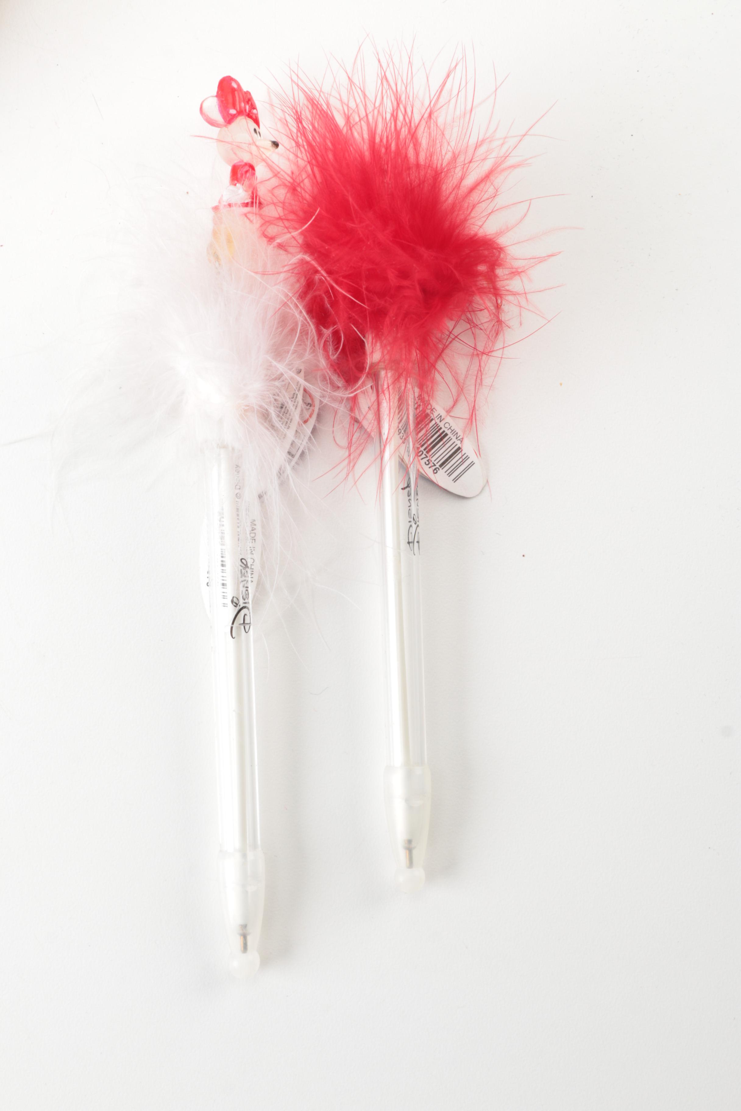 Disney Memorabilia Including Pens, Wall Clock, and More