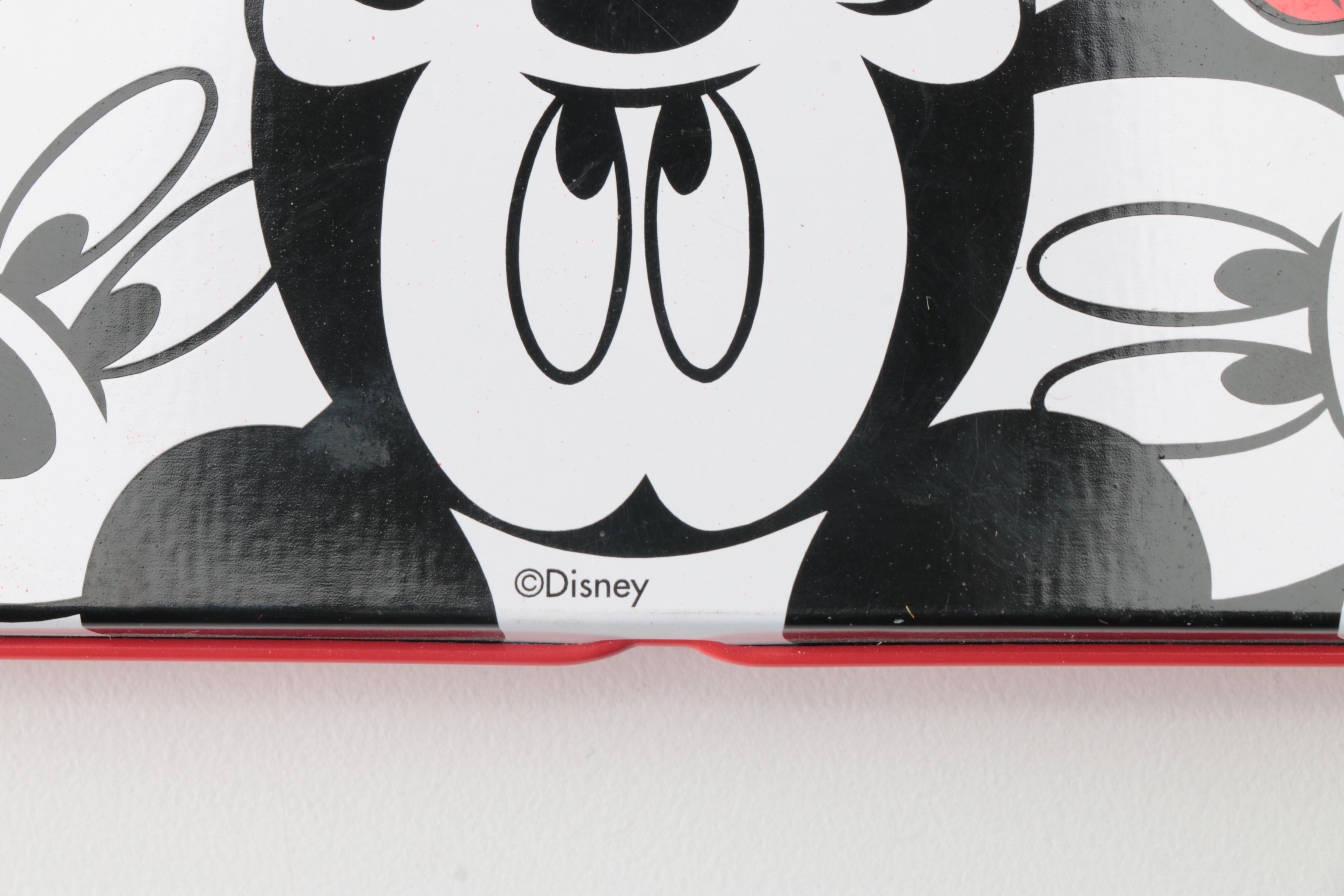 Disney Memorabilia Including Pens, Wall Clock, and More