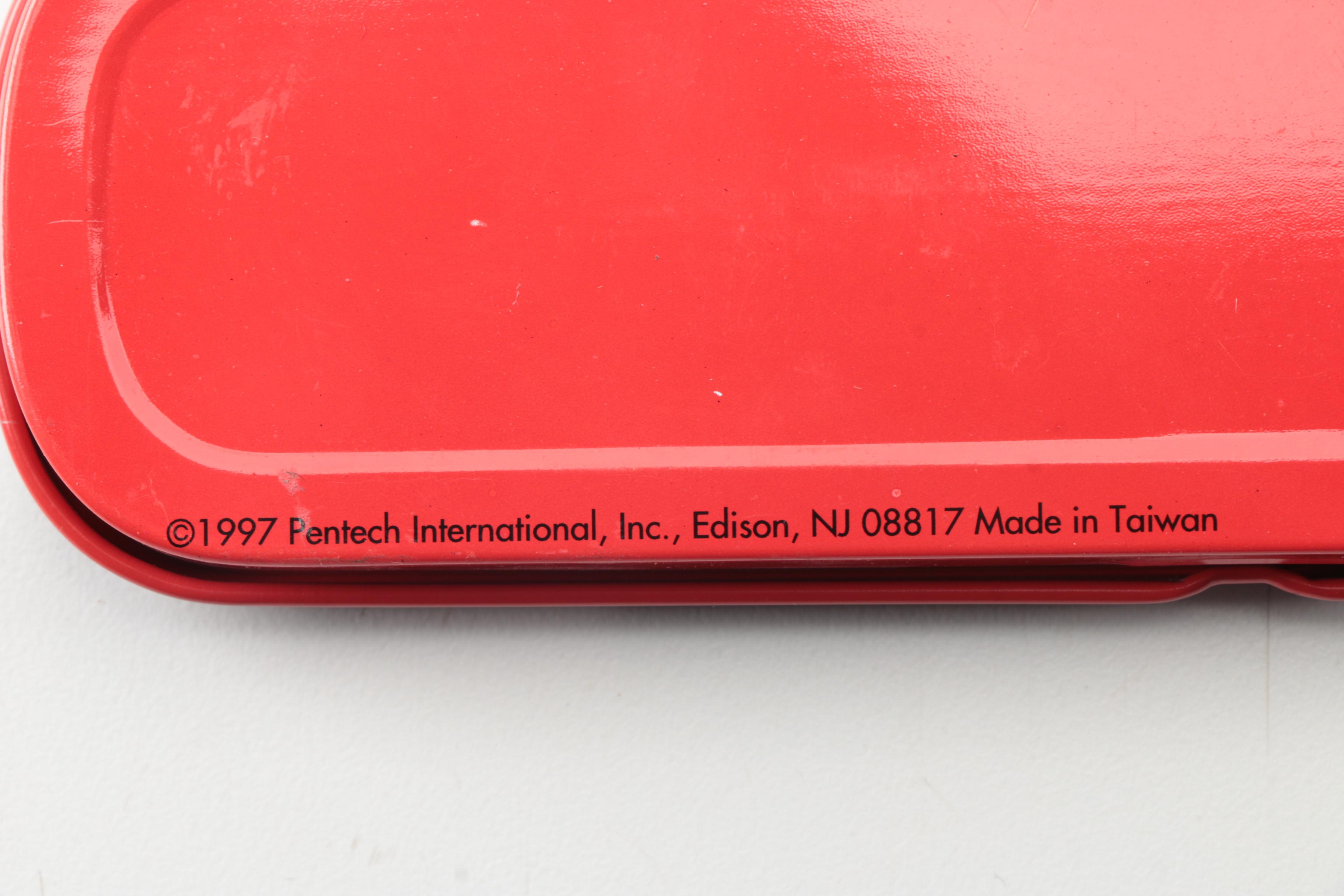 Disney Memorabilia Including Pens, Wall Clock, and More