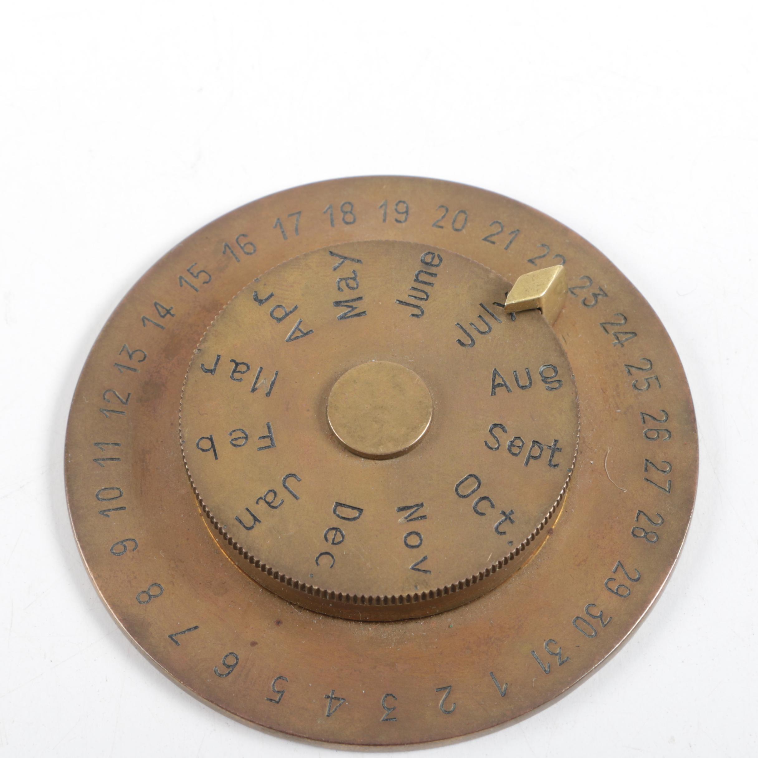 Vintage Lock, Pocket "Damp Detector," and Perpetual Calendar