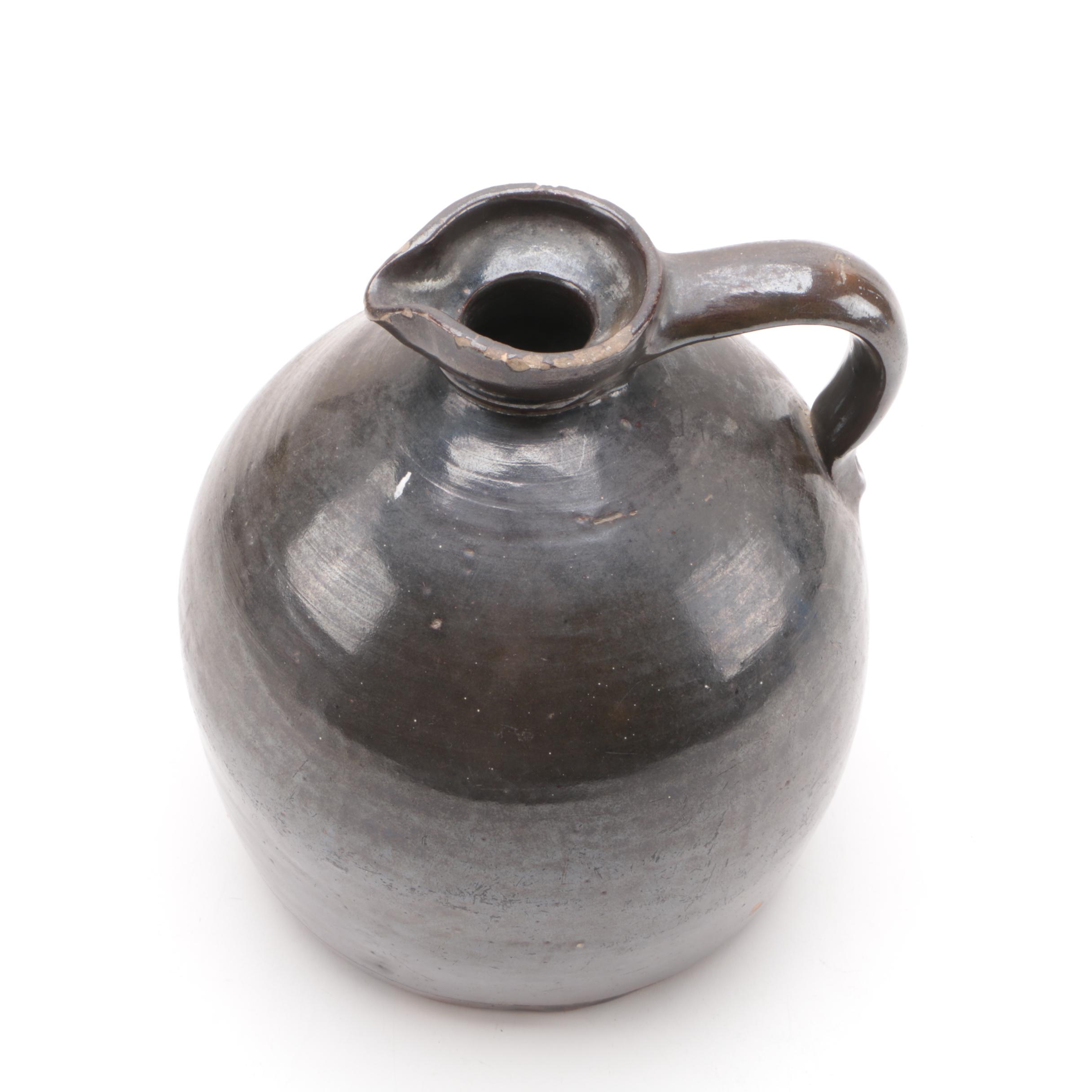 Antique Brown Stoneware Jug