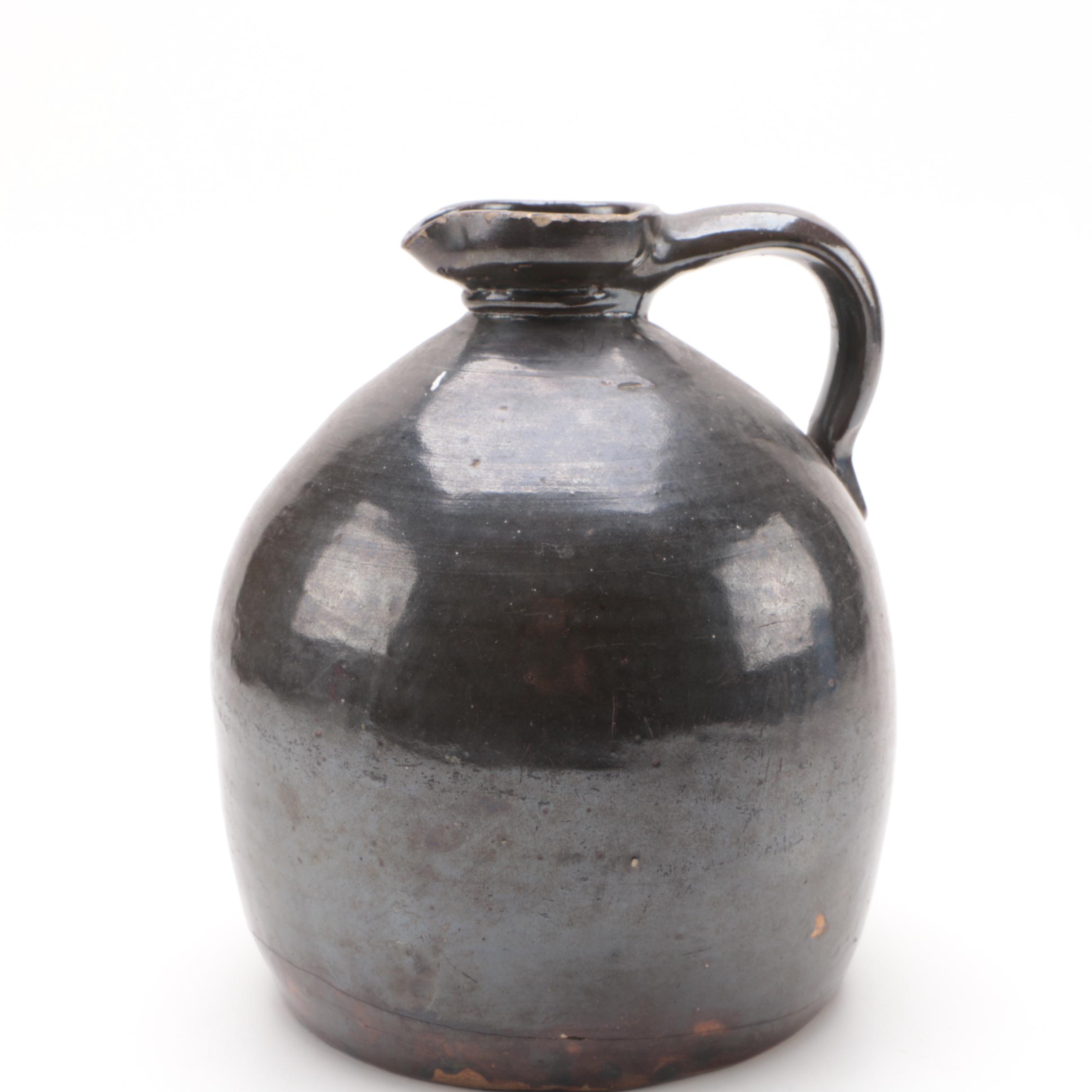 Antique Brown Stoneware Jug