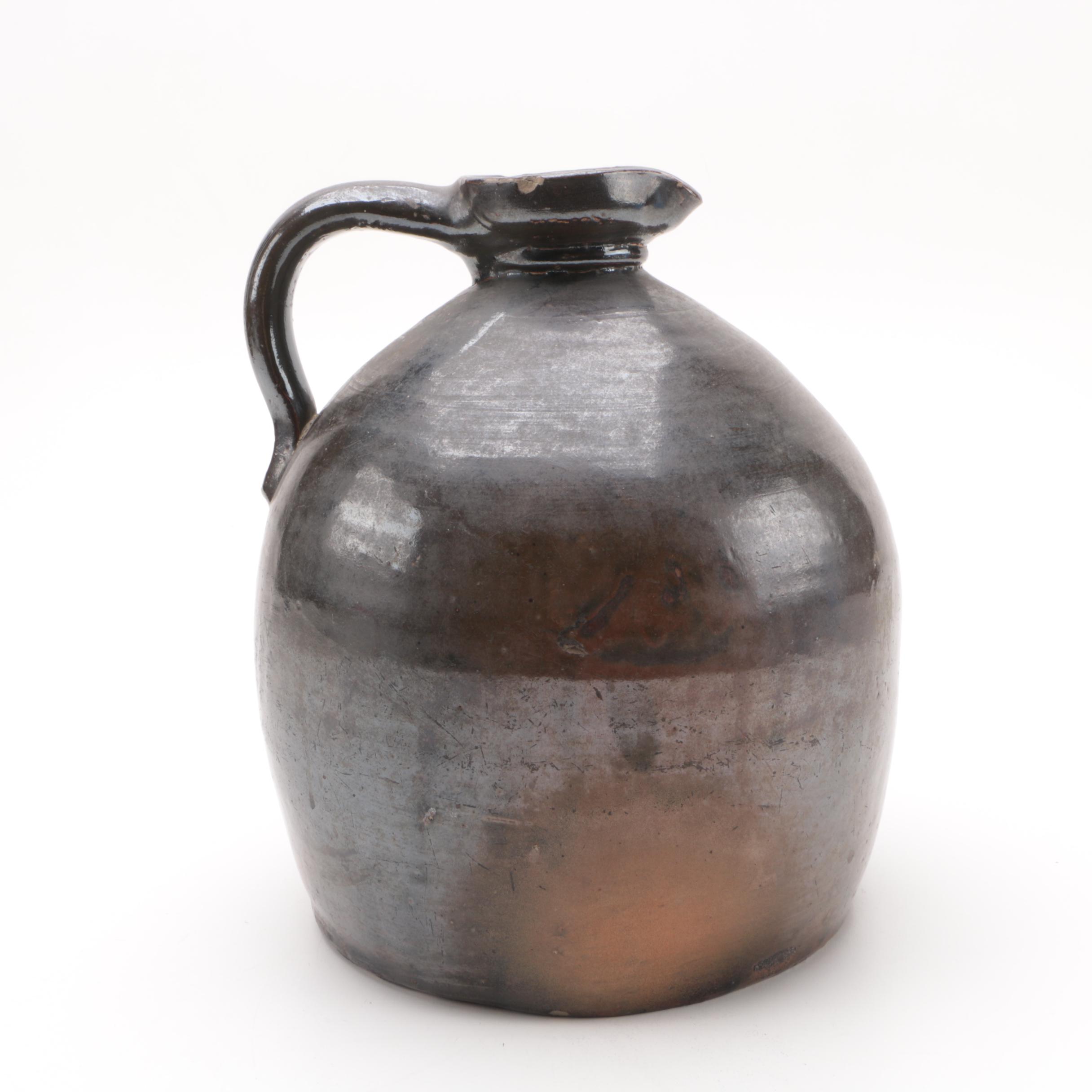 Antique Brown Stoneware Jug