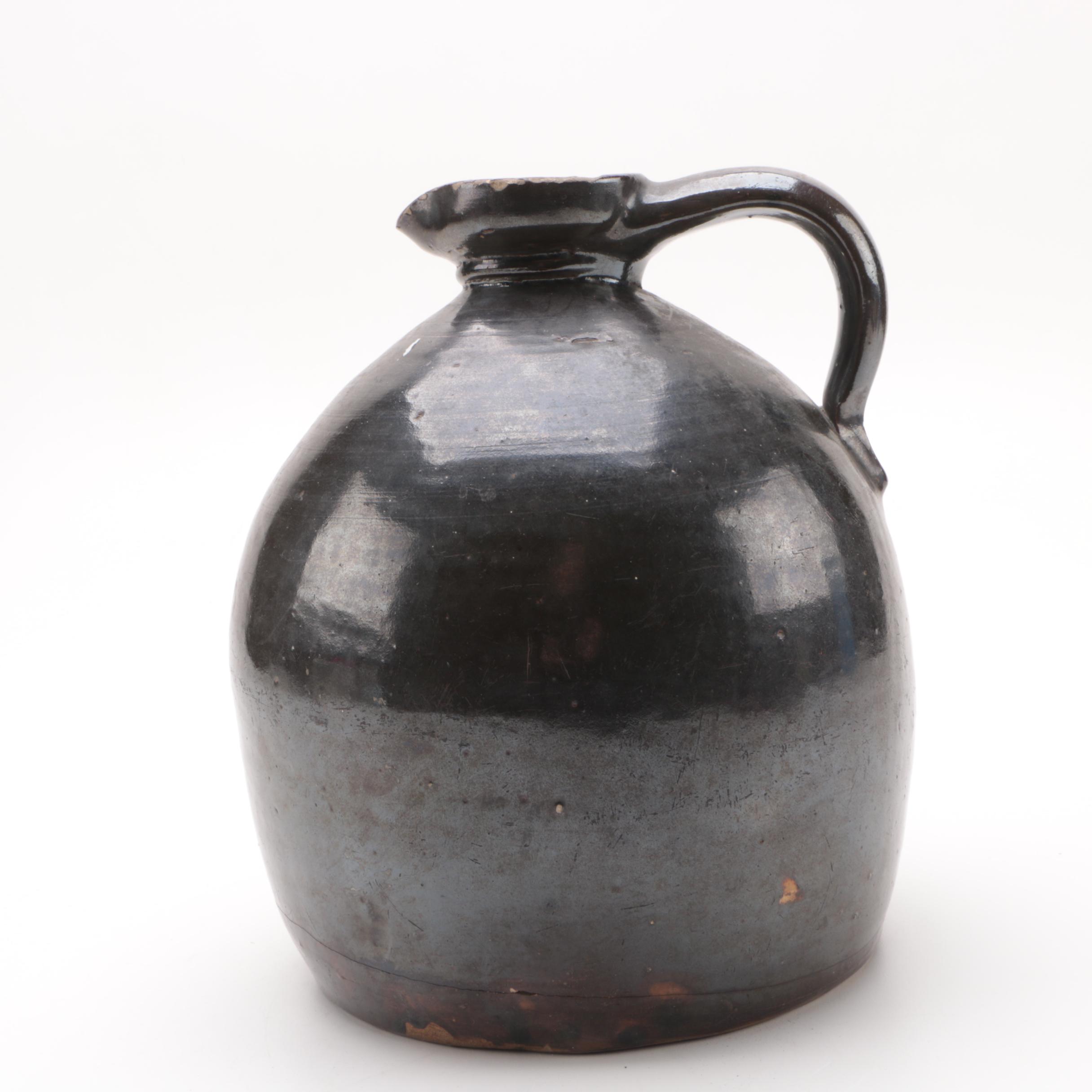 Antique Brown Stoneware Jug