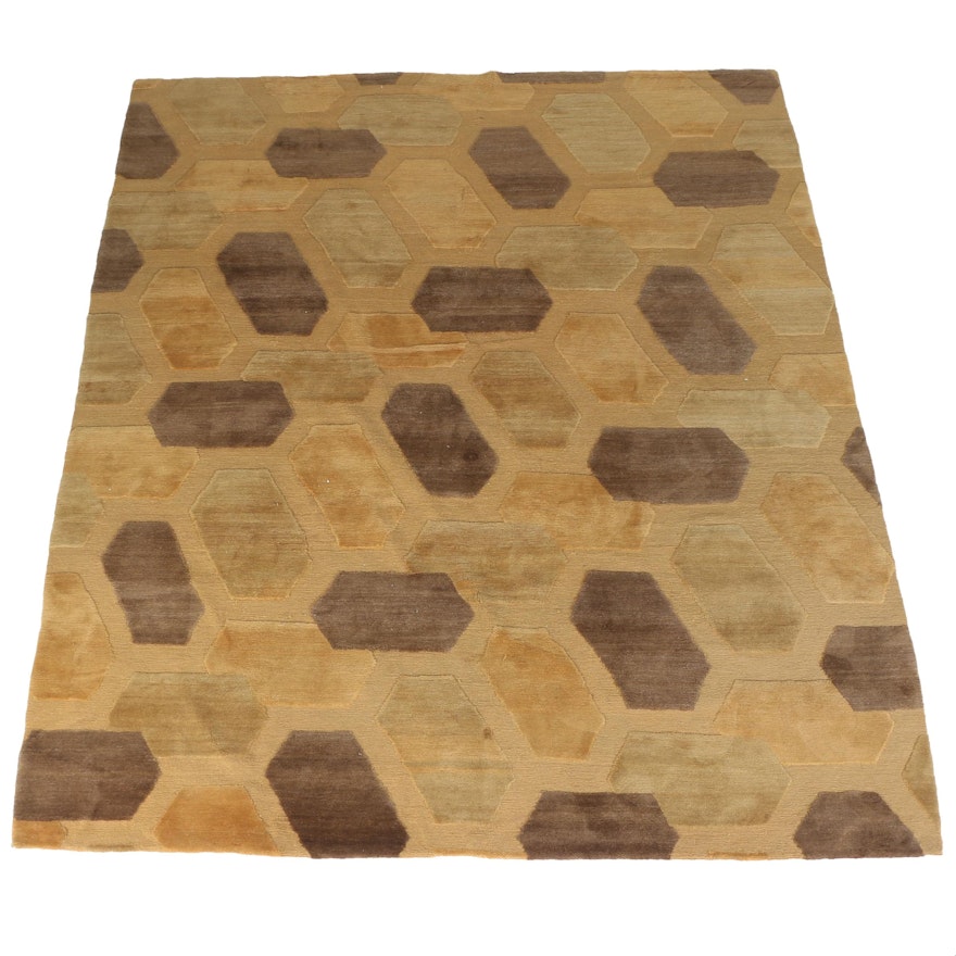 Power-Loomed Swiss Contemporary Wool Area Rug by Knecht AG