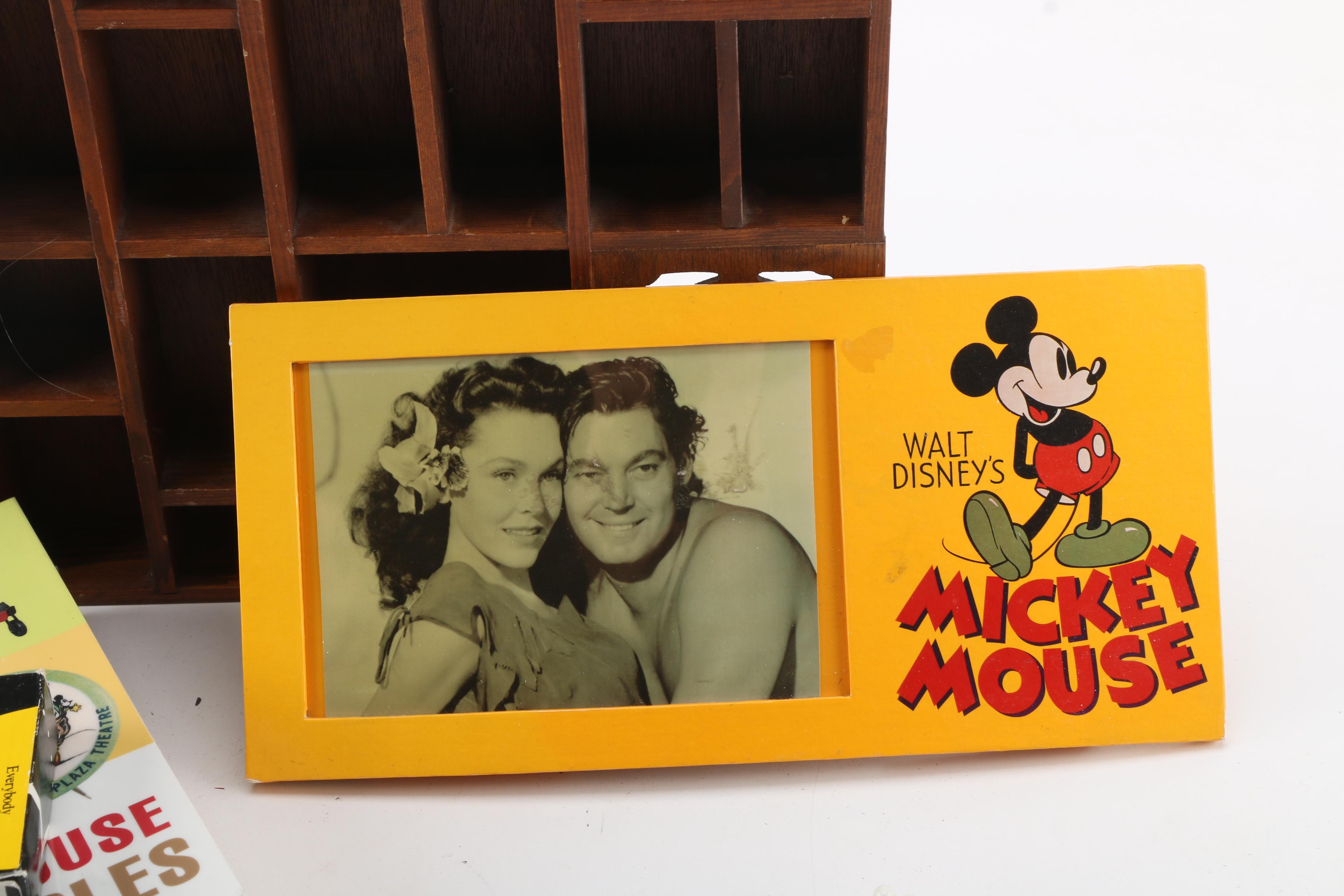 Disney Collectibles And House Shaped Display Shelf