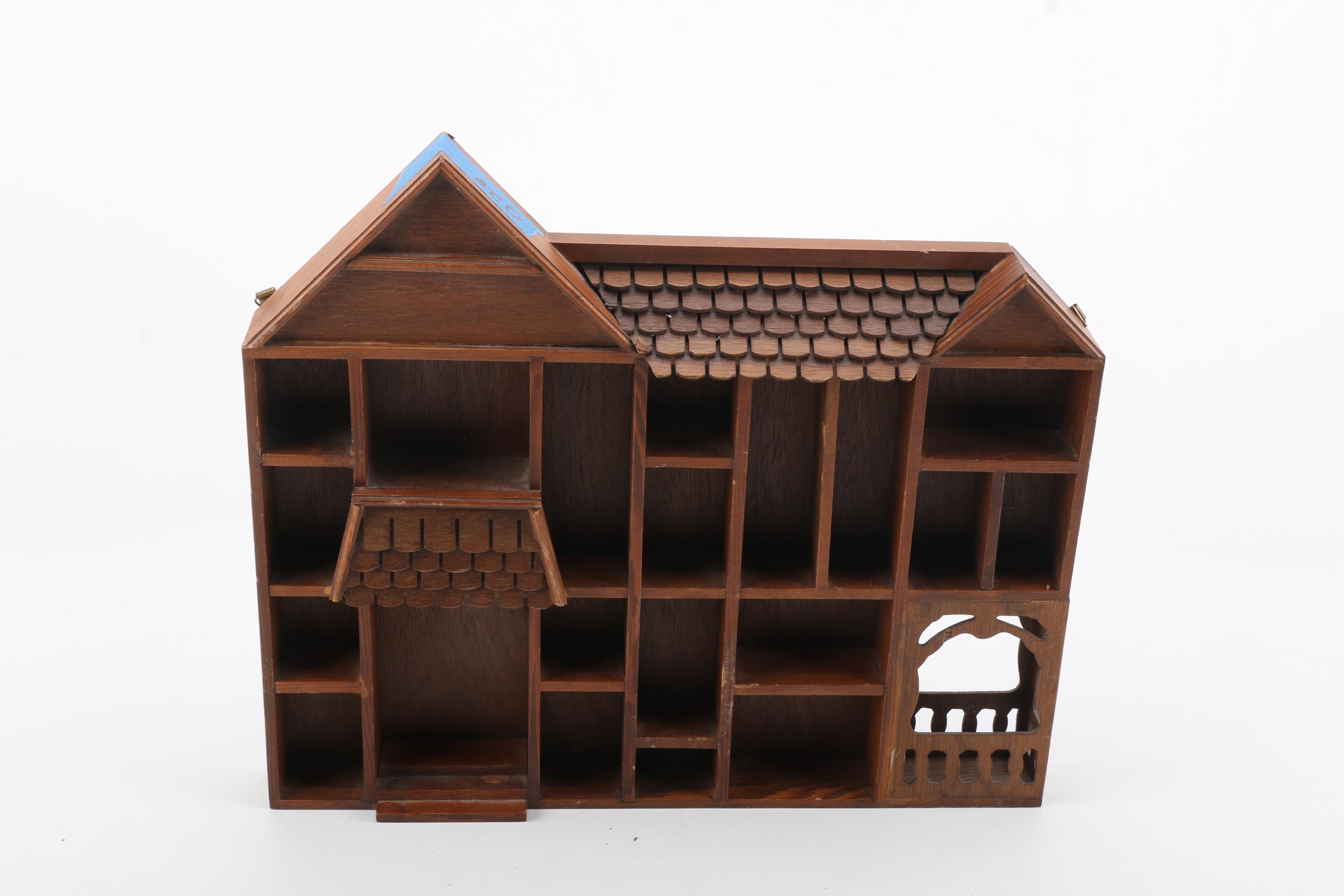 Disney Collectibles And House Shaped Display Shelf