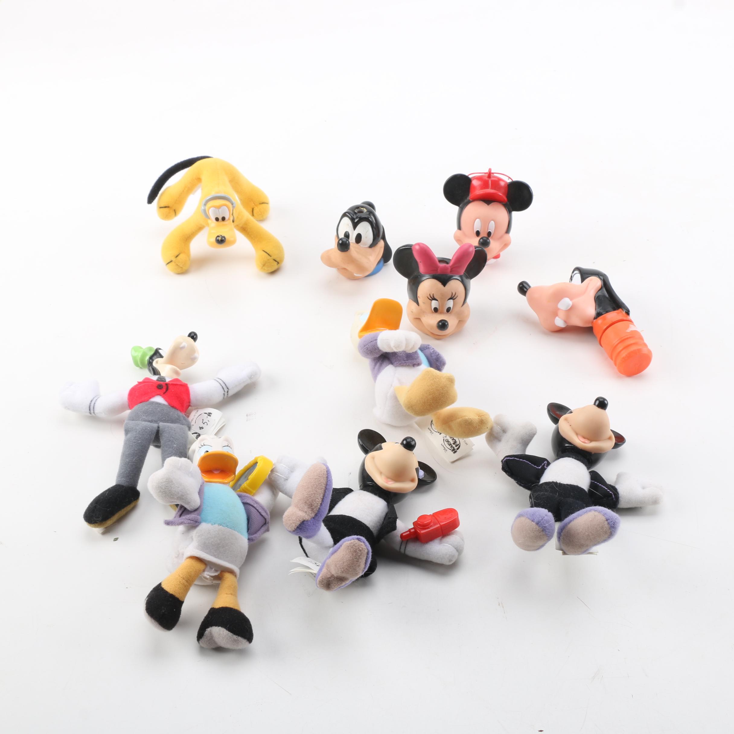 Disney Plush Figurines and Bottle Tops