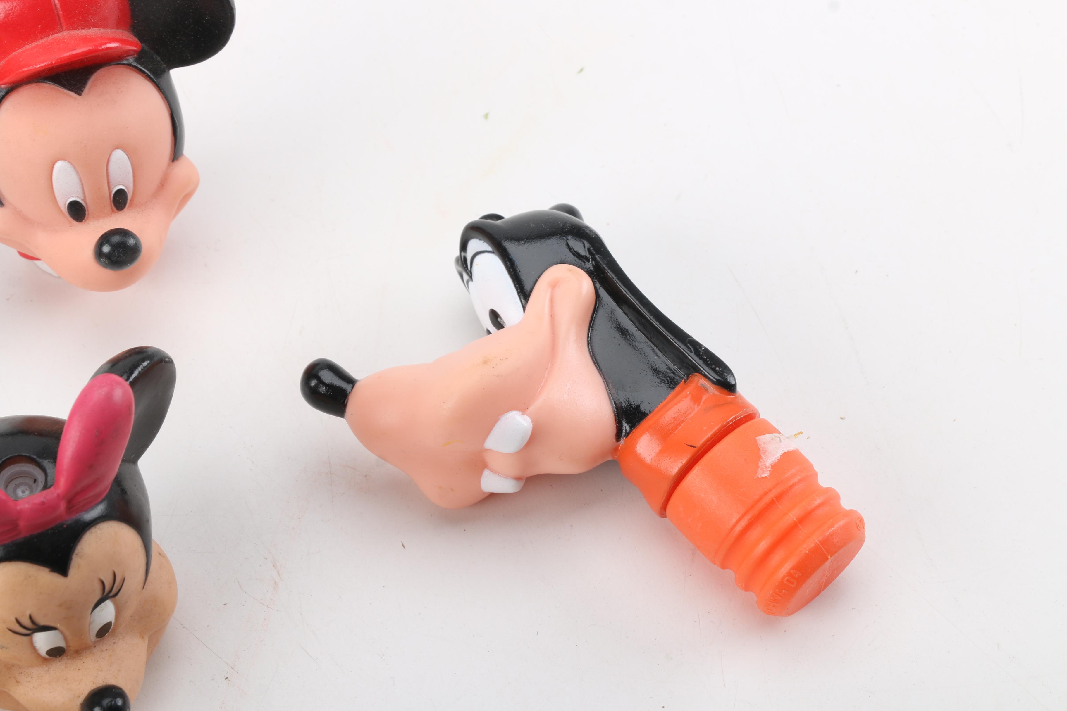 Disney Plush Figurines and Bottle Tops