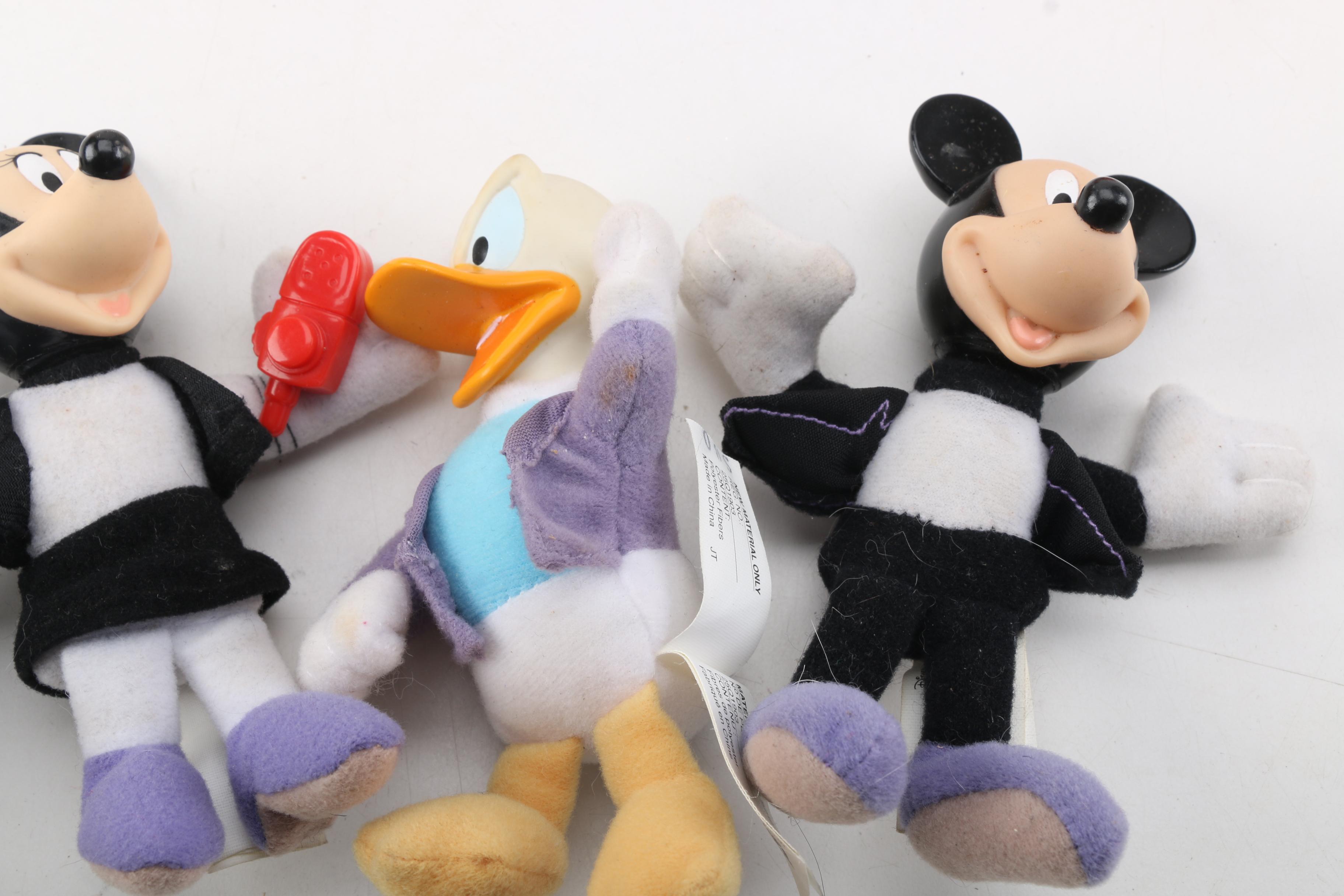 Disney Plush Figurines and Bottle Tops