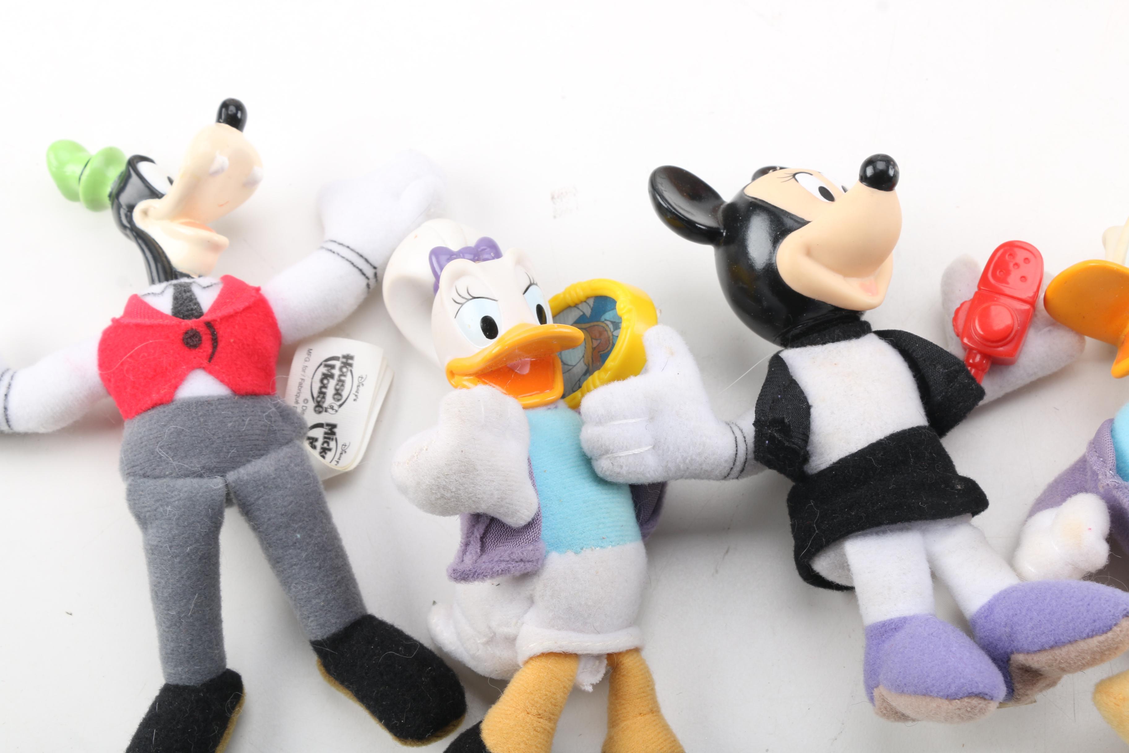 Disney Plush Figurines and Bottle Tops