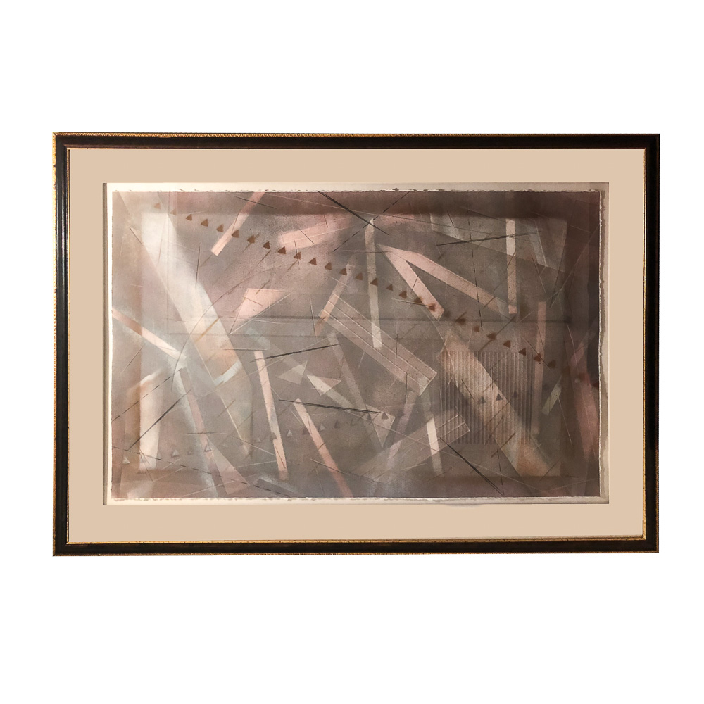 C. Ruane Abstract Mixed Media on Paper "Debut"