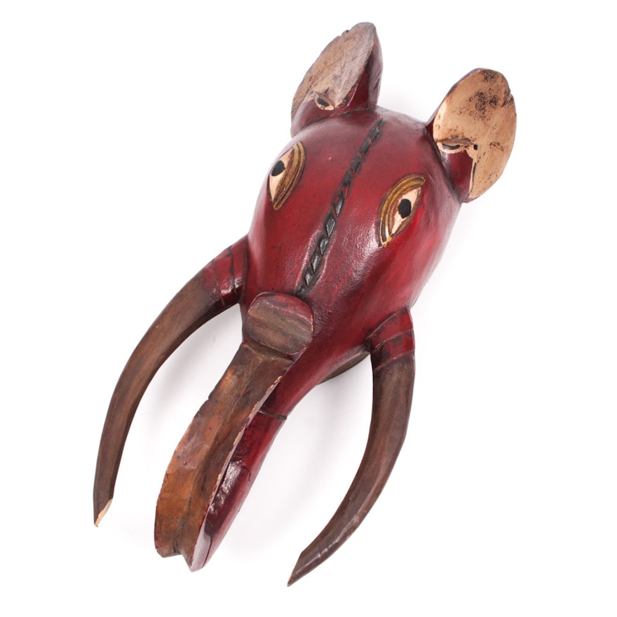 West African Hand Carved Guro Elephant Mask
