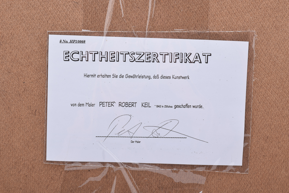 Peter Keil Oil Painting on Masonite "Flowers II"