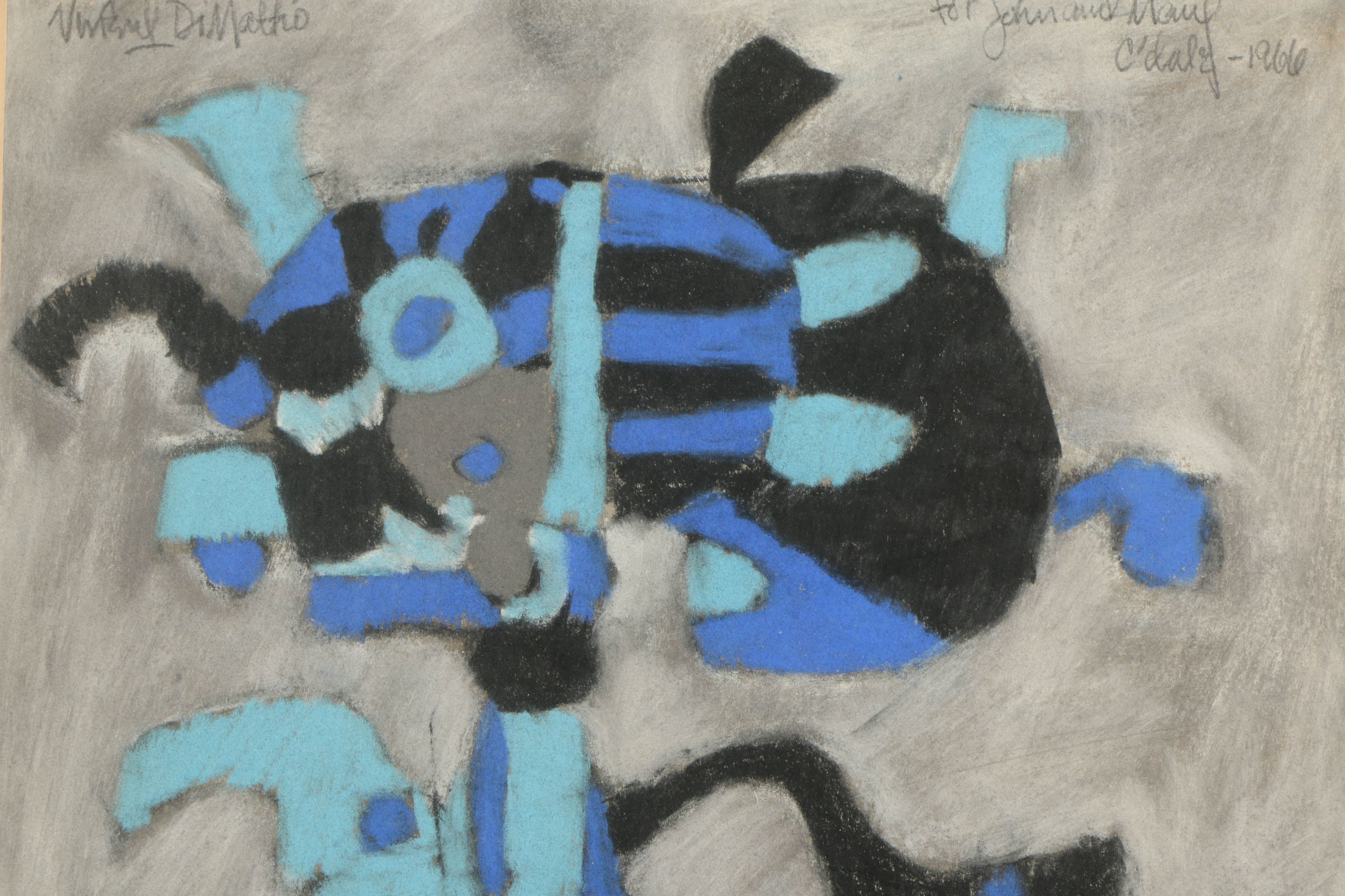 Vincent DiMattio Pastel Drawing on Paper of Abstract Figures