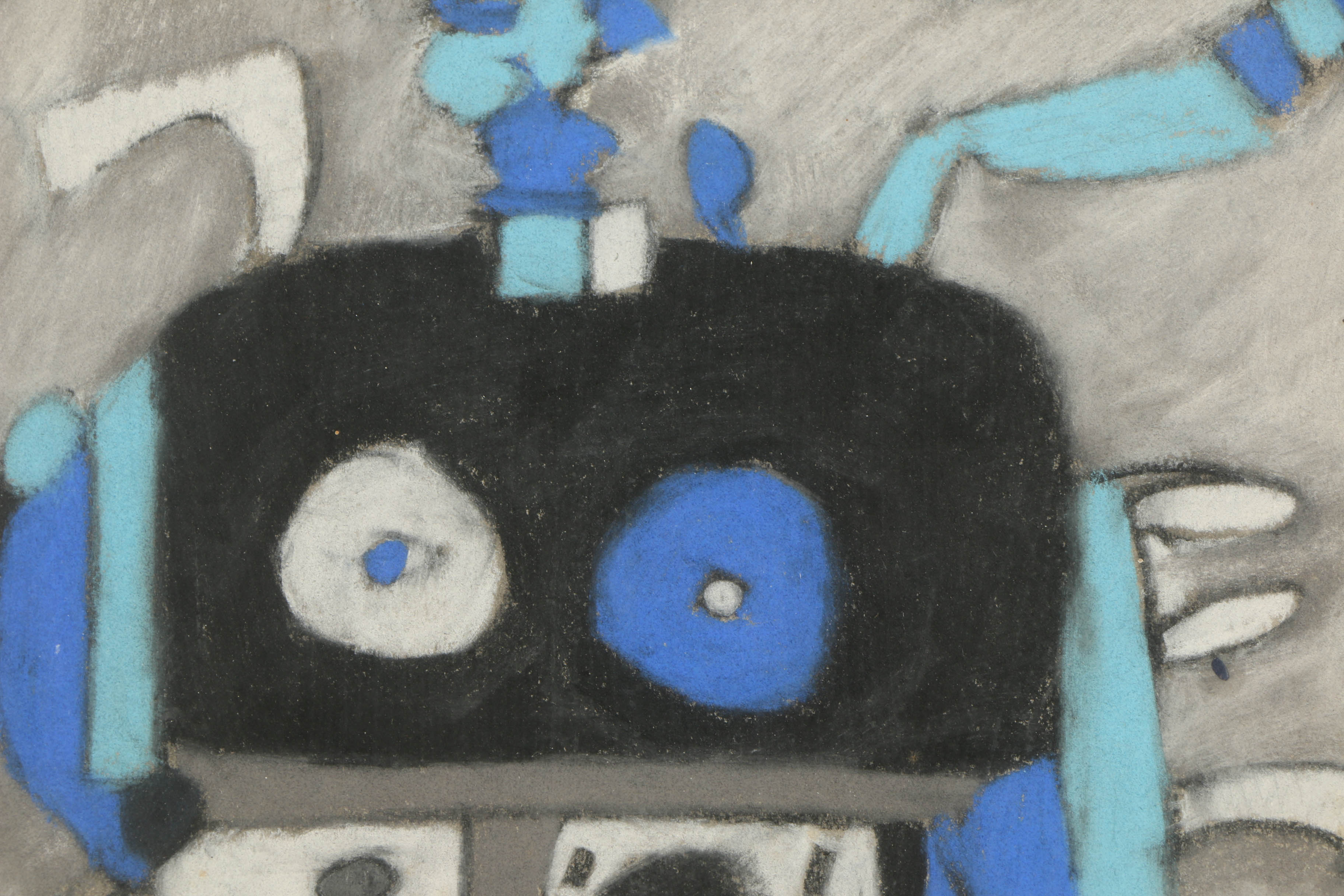 Vincent DiMattio Pastel Drawing on Paper of Abstract Figures