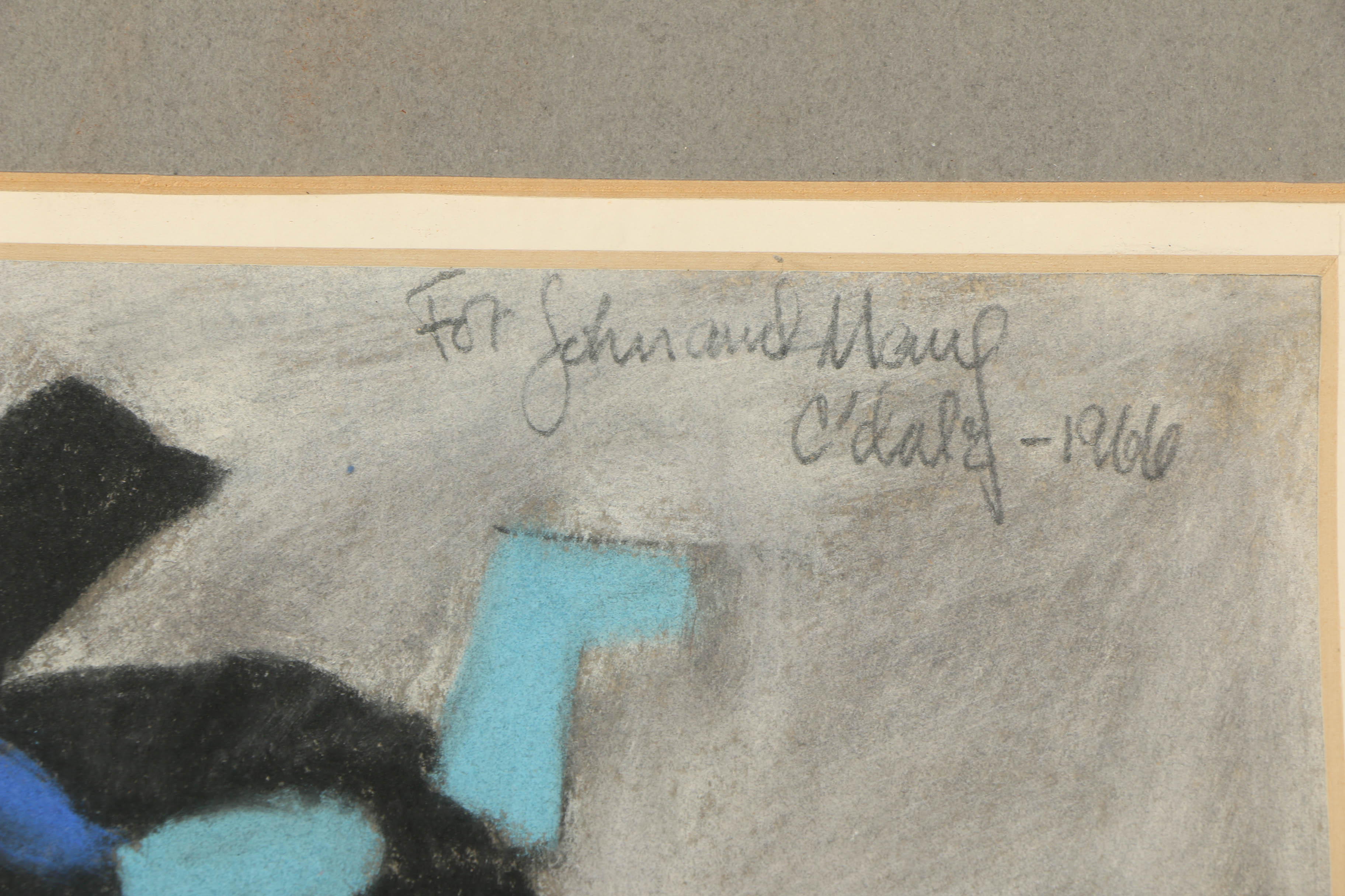 Vincent DiMattio Pastel Drawing on Paper of Abstract Figures