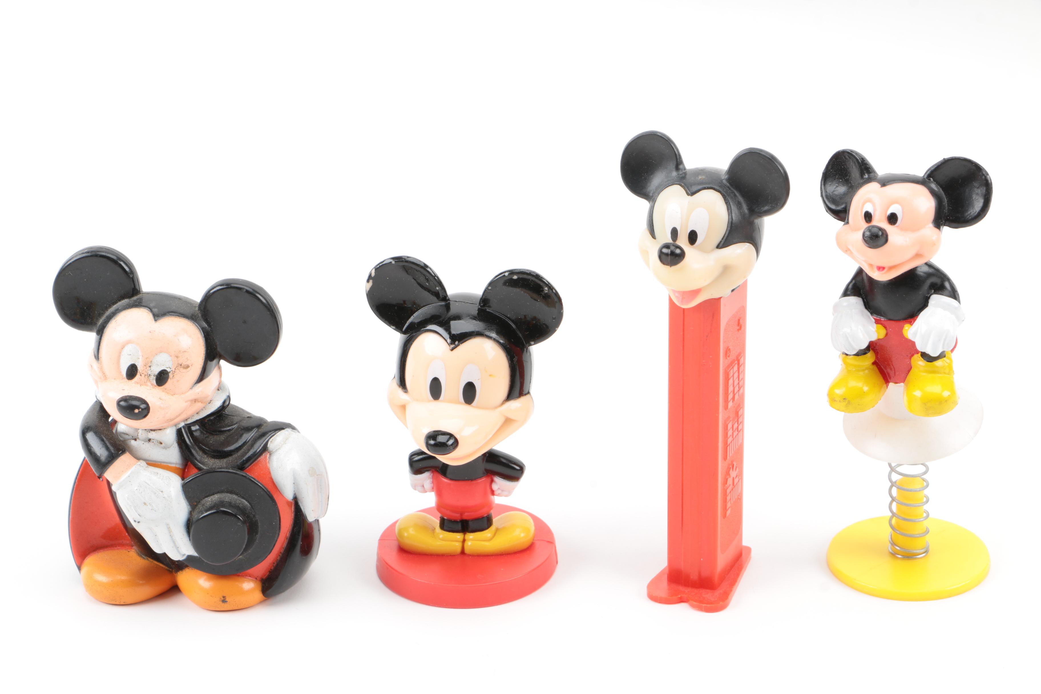Assortment of Disney Plastic Figurines including Mickey, Minnie, Donald and More