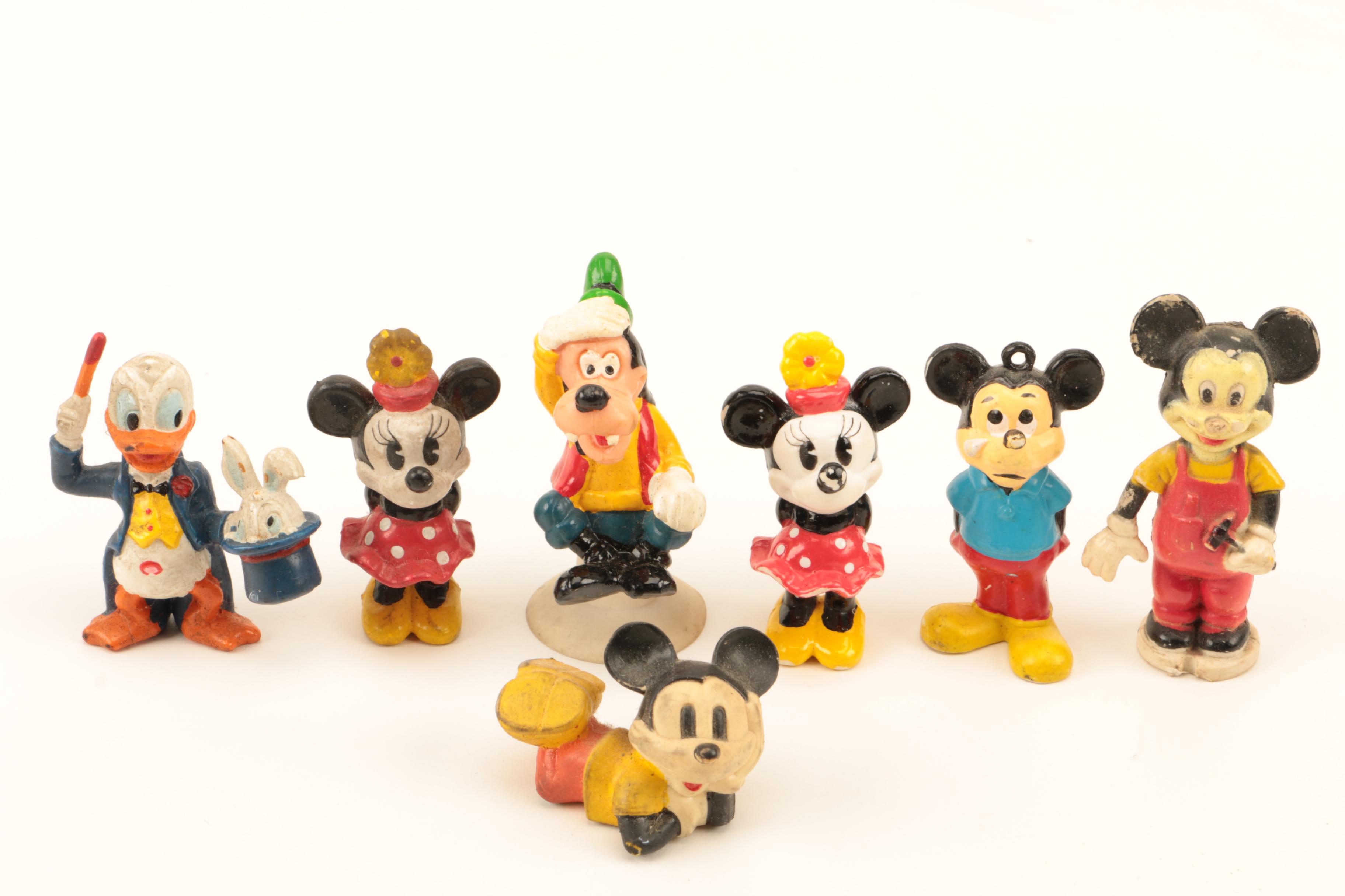 Assortment of Disney Plastic Figurines including Mickey, Minnie, Donald and More