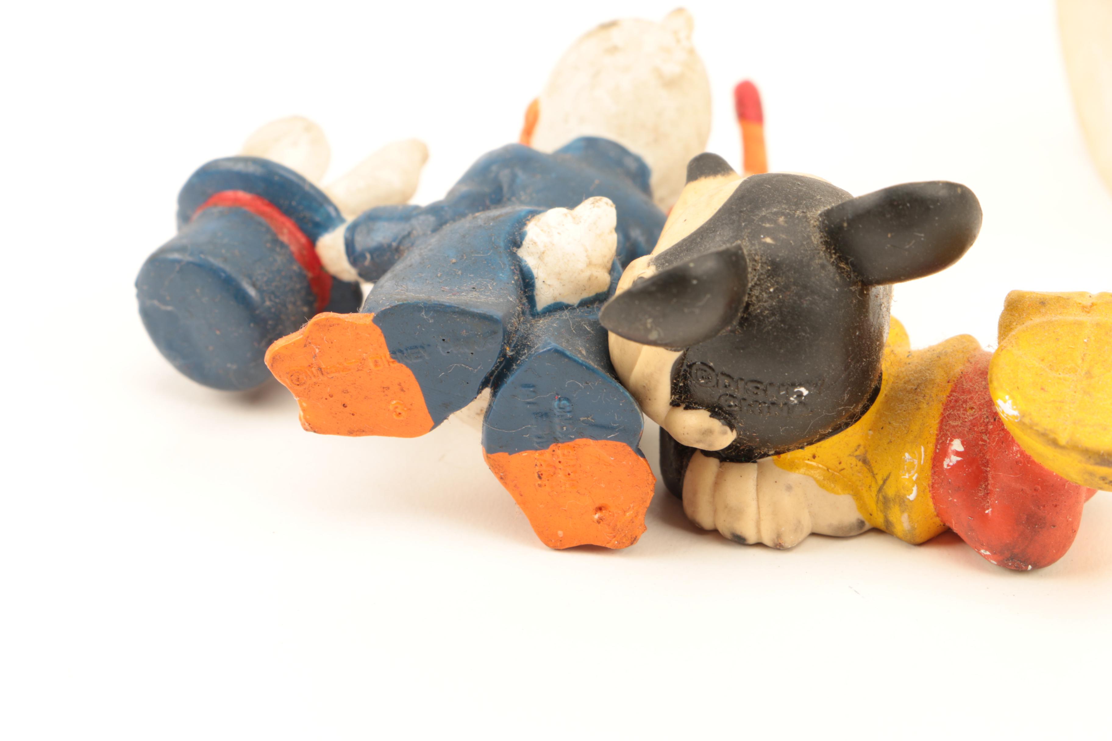 Assortment of Disney Plastic Figurines including Mickey, Minnie, Donald and More