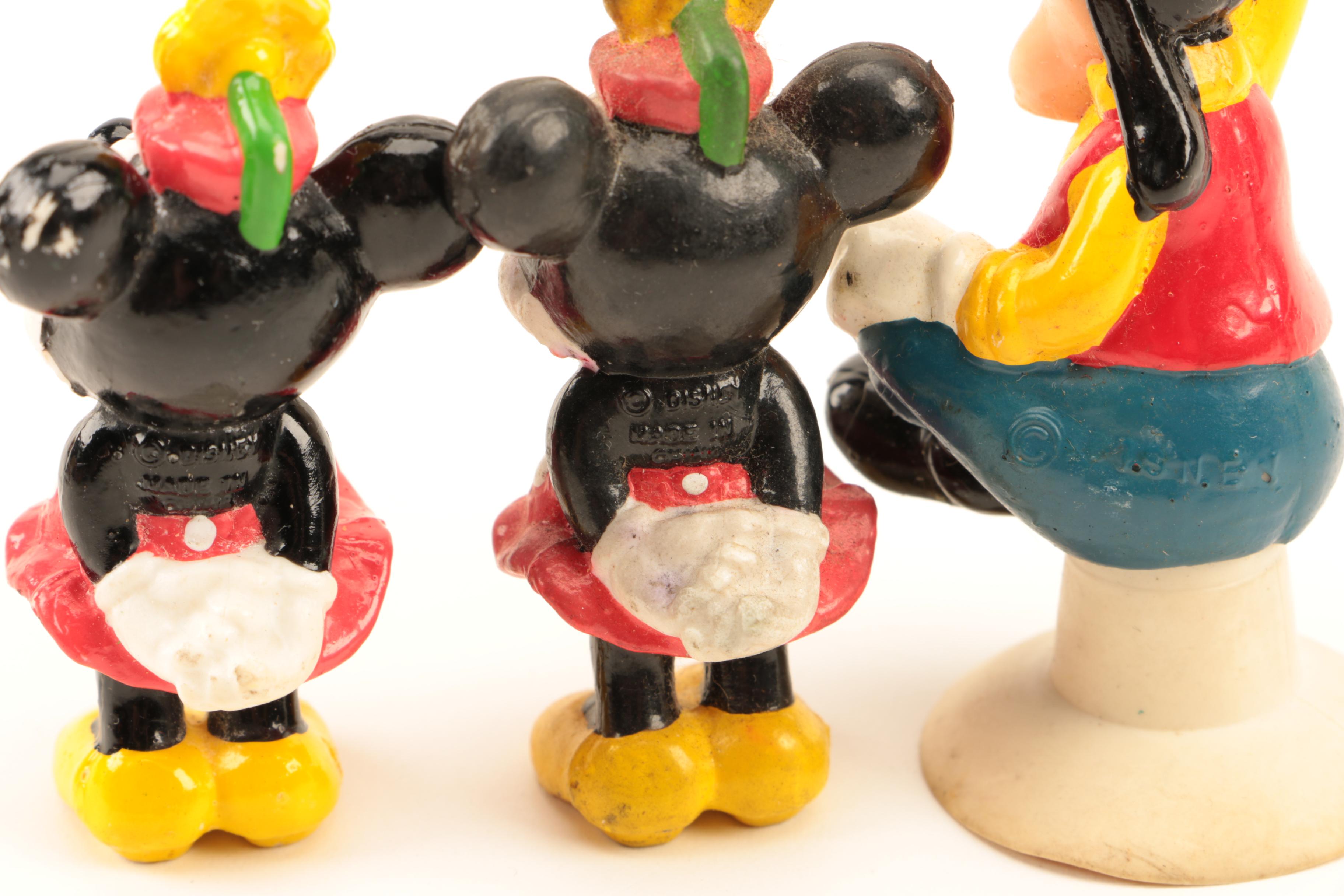 Assortment of Disney Plastic Figurines including Mickey, Minnie, Donald and More