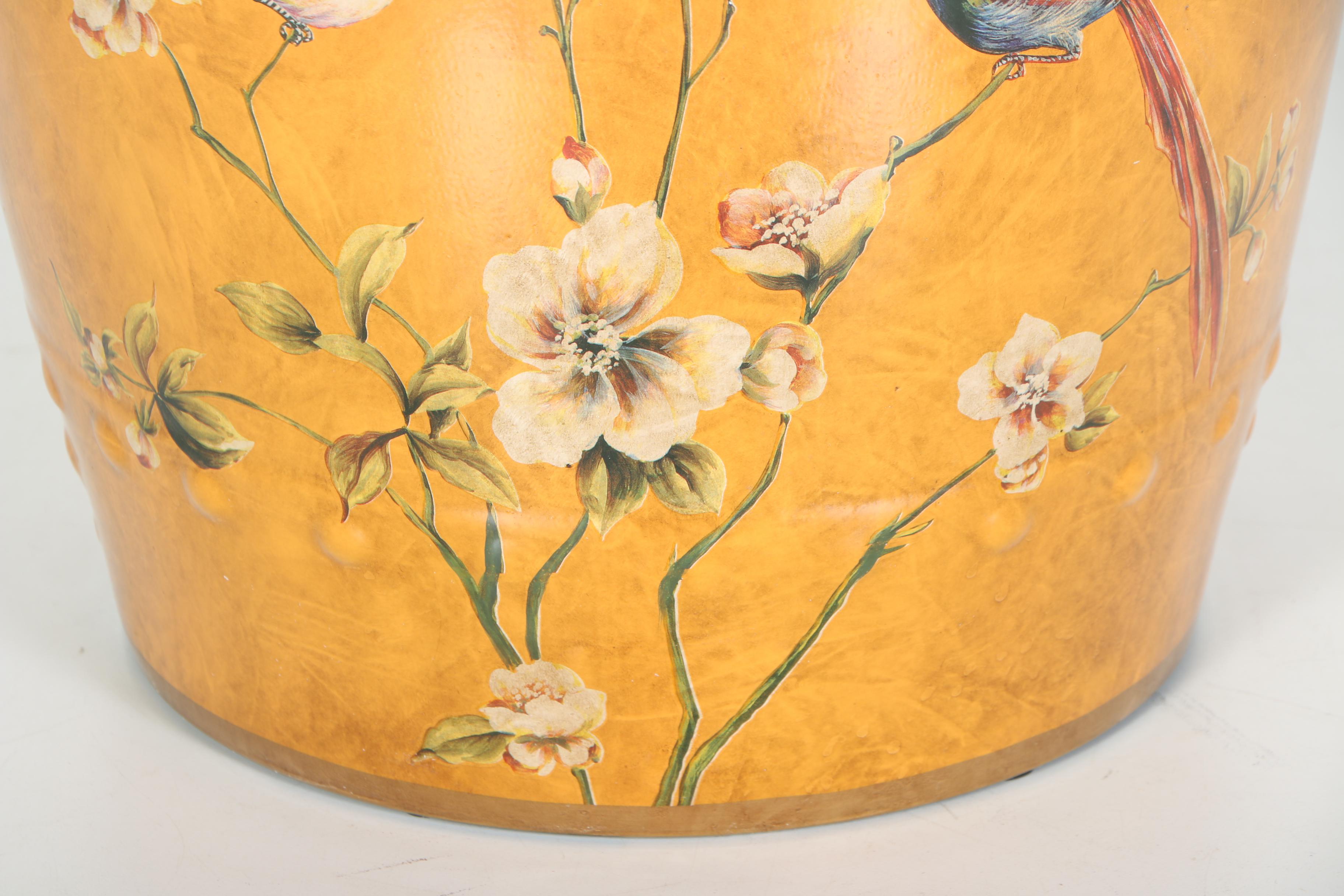 Chinese Orange Ceramic Garden Stool