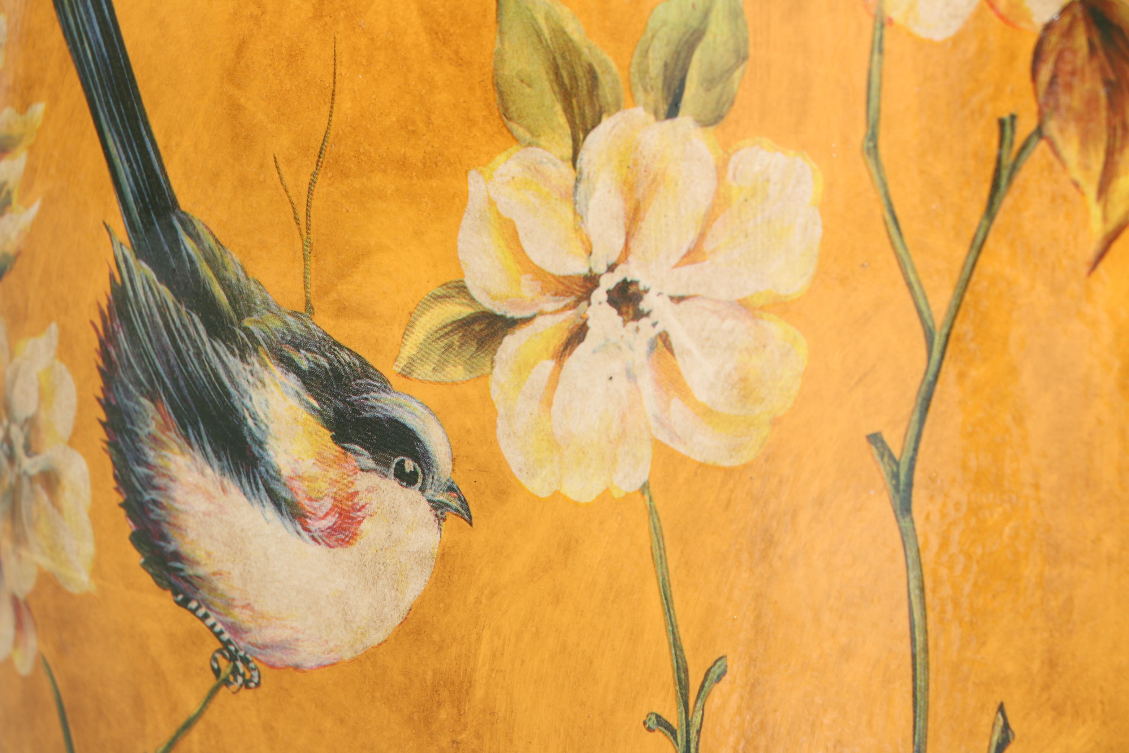 Chinese Orange Ceramic Garden Stool