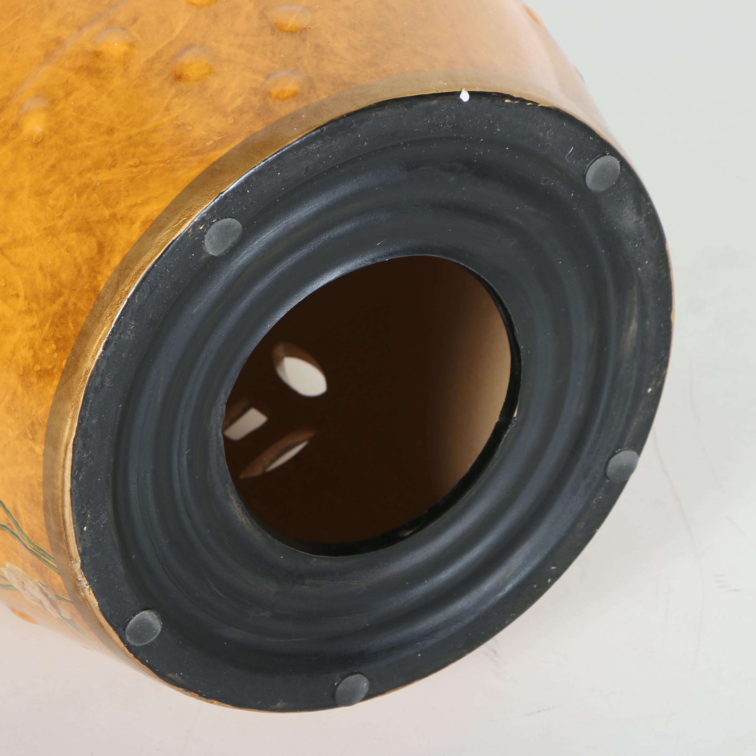 Chinese Orange Ceramic Garden Stool