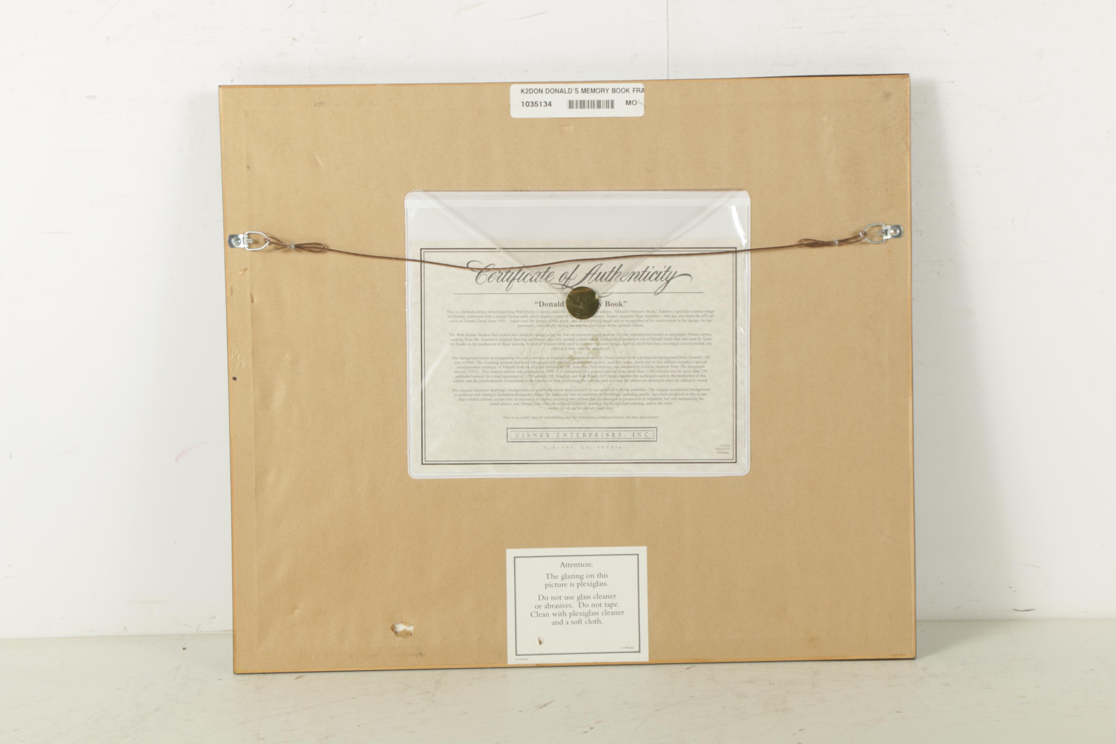 Limited Edition Disney Animation Cels Featuring Donald Duck and Sleeping Beauty