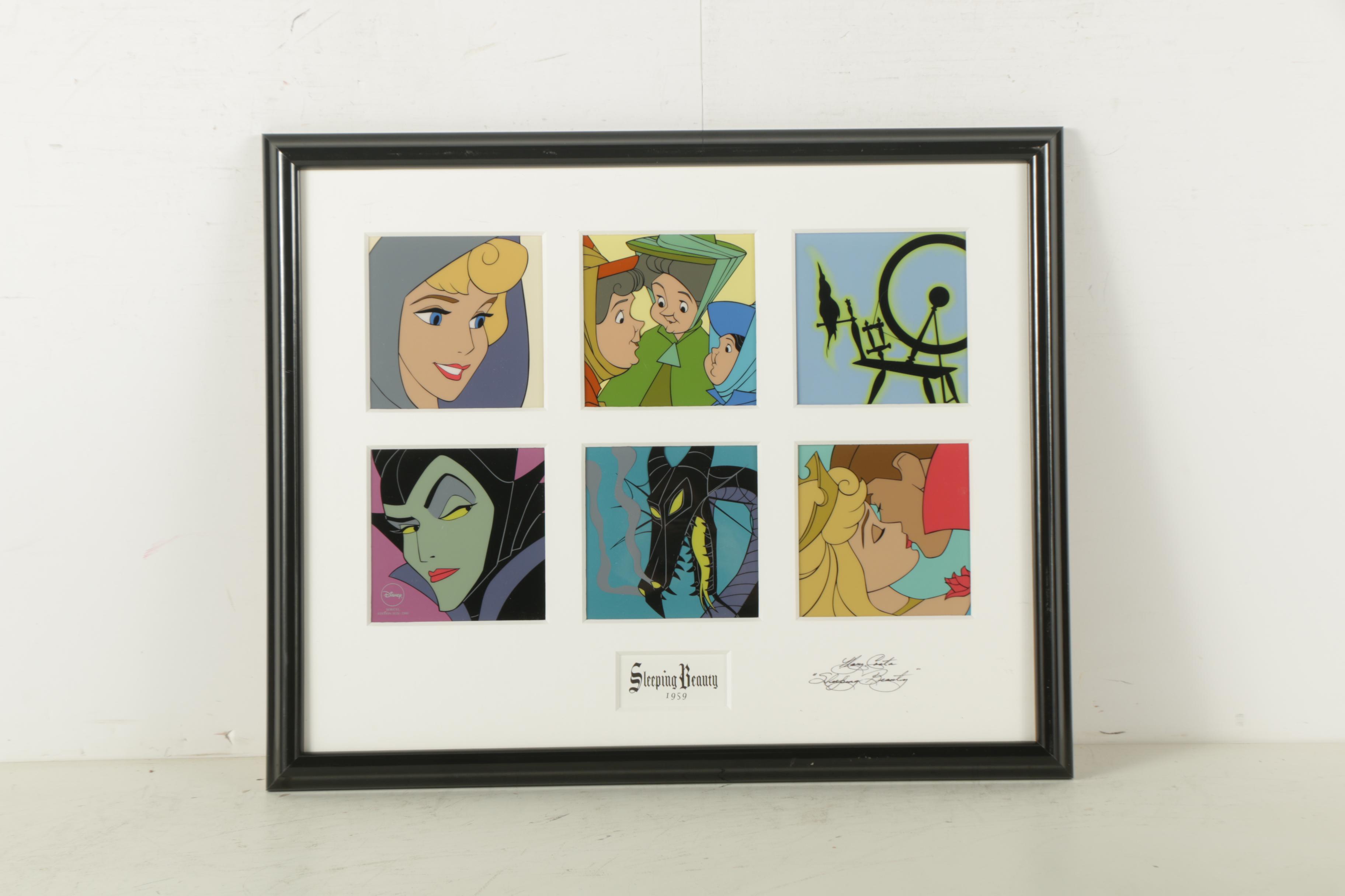 Limited Edition Disney Animation Cels Featuring Donald Duck and Sleeping Beauty